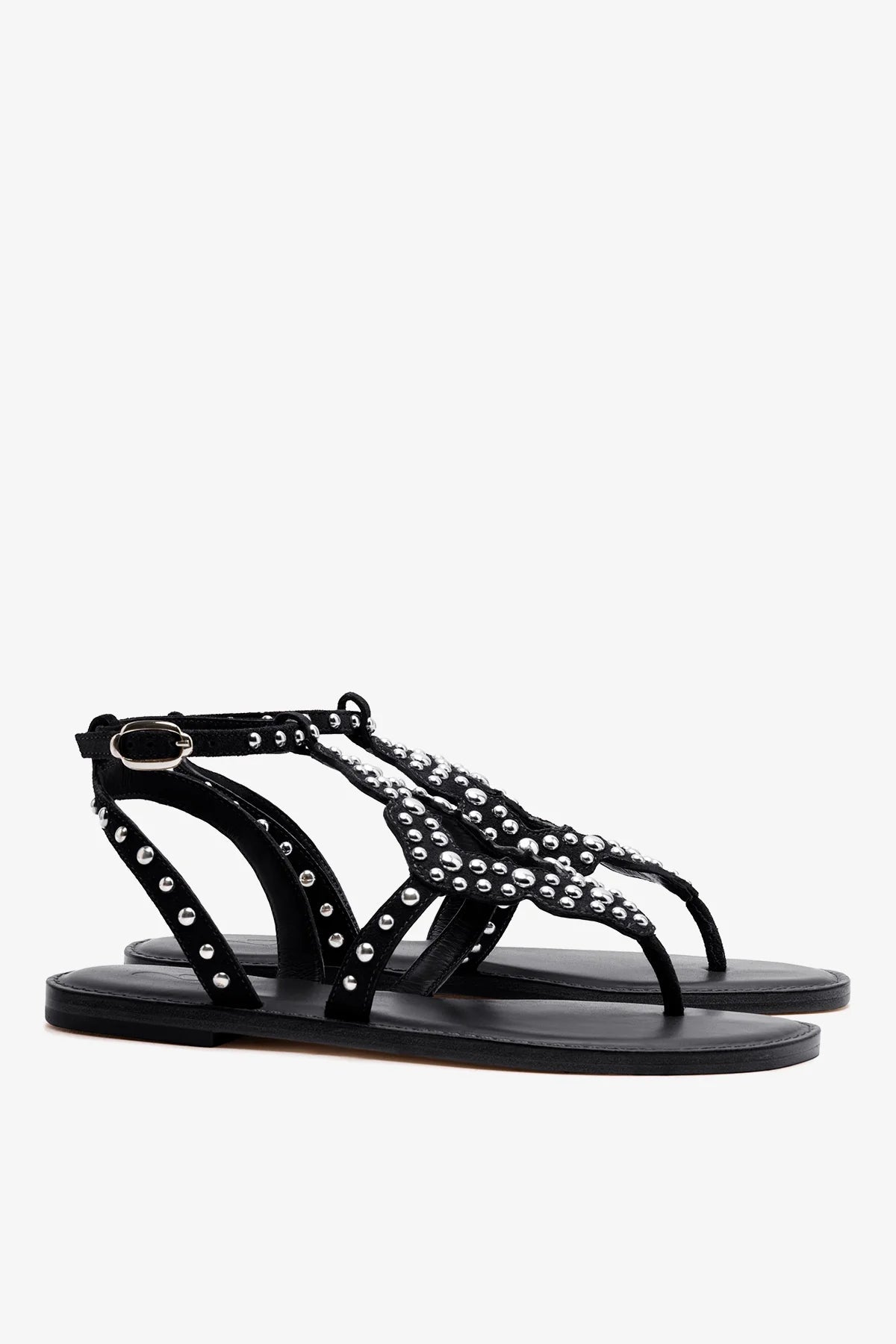 Larroude Fiorella Sandal In Black Suede