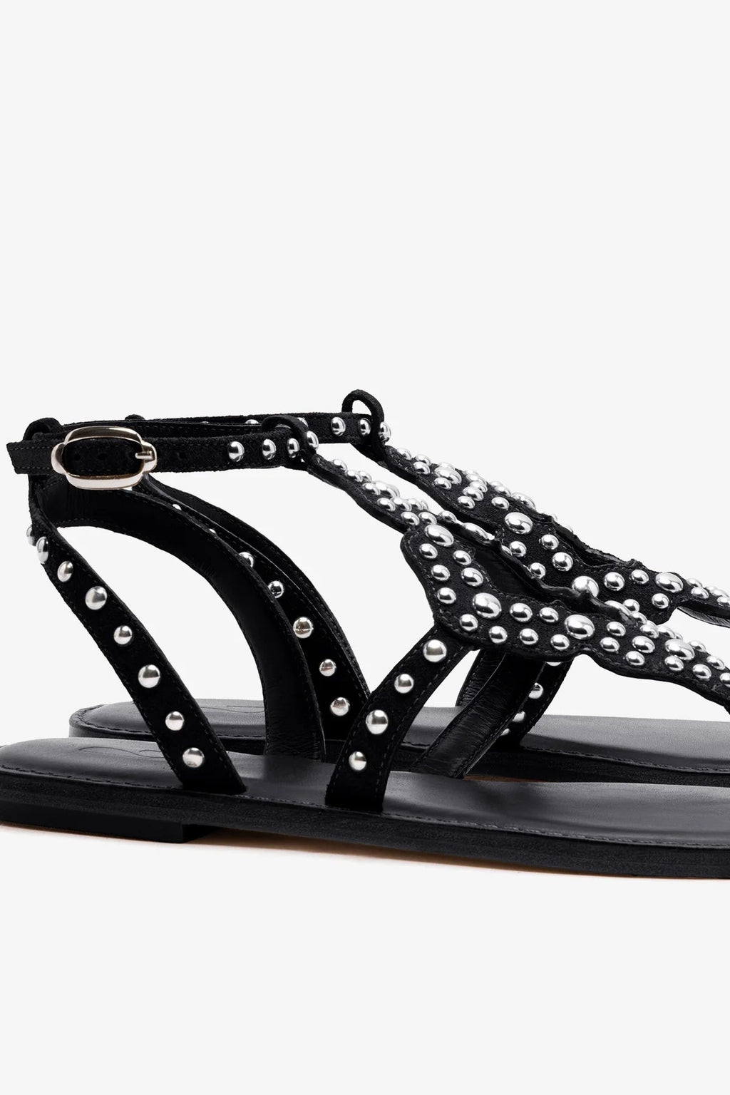 Larroude Fiorella Sandal In Black Suede