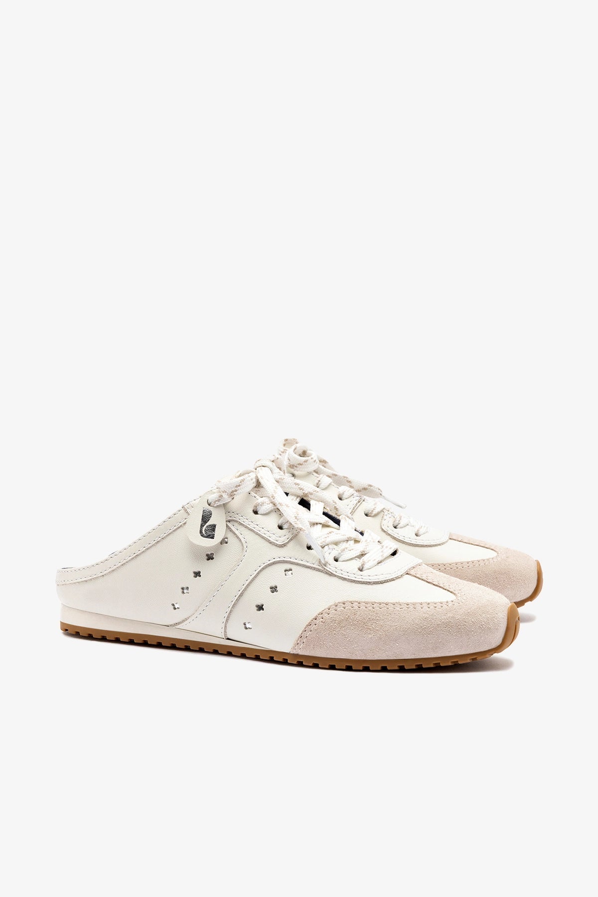 Larroude Stella Mule In Grey Suede
