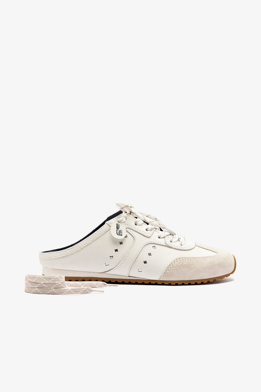 Larroude Stella Mule In Grey Suede