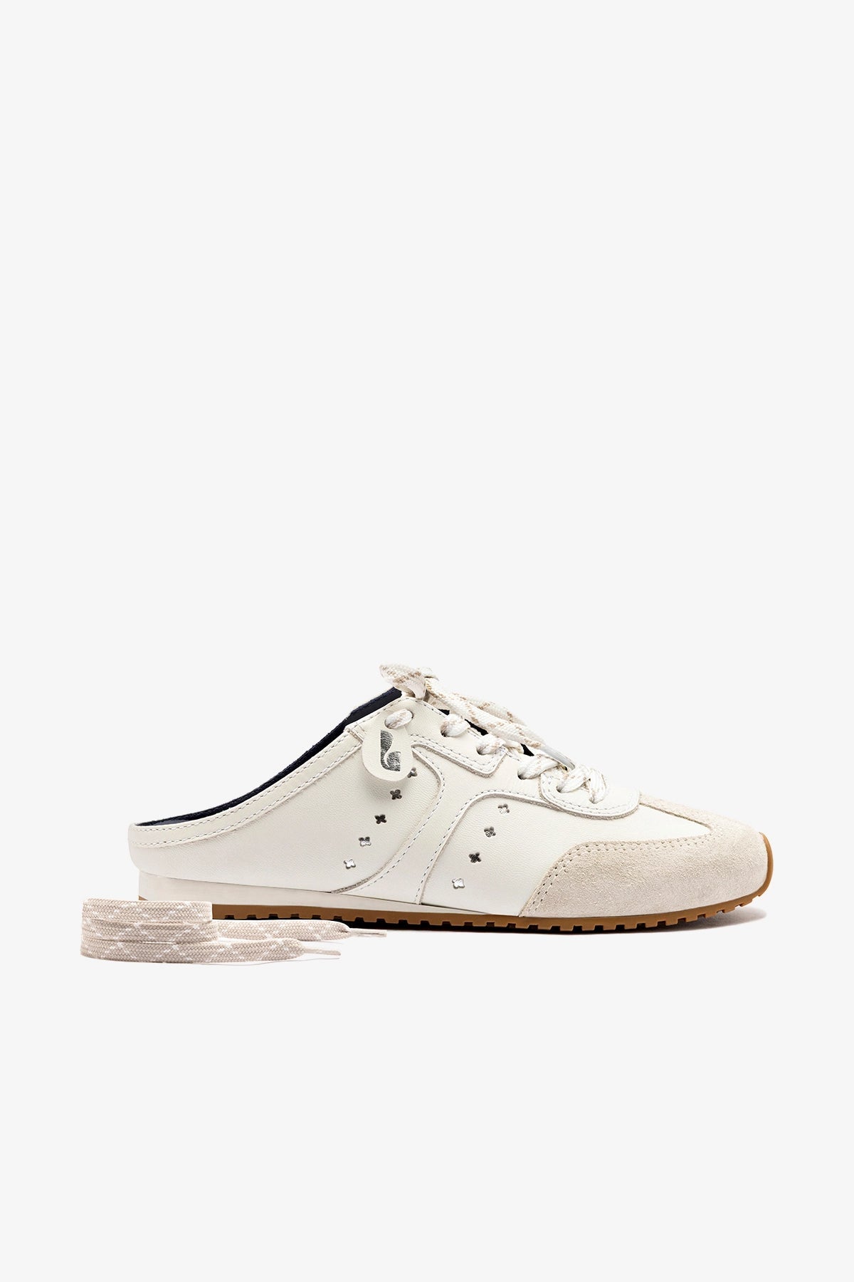 Larroude Stella Mule In Grey Suede