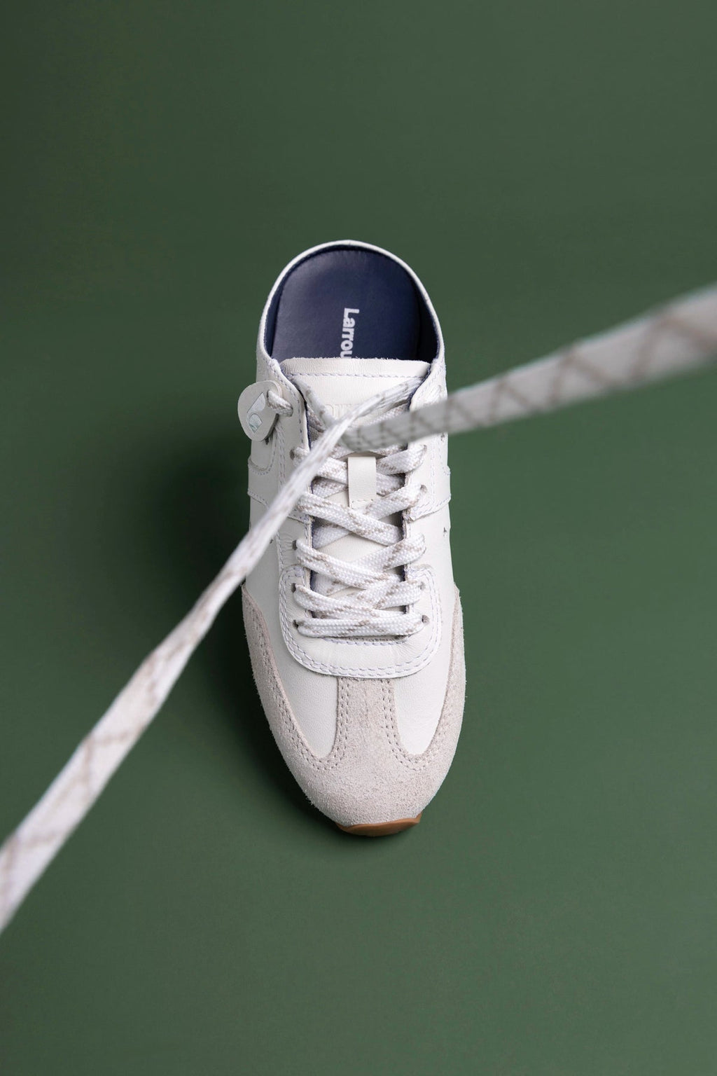 Larroude Stella Mule In Grey Suede