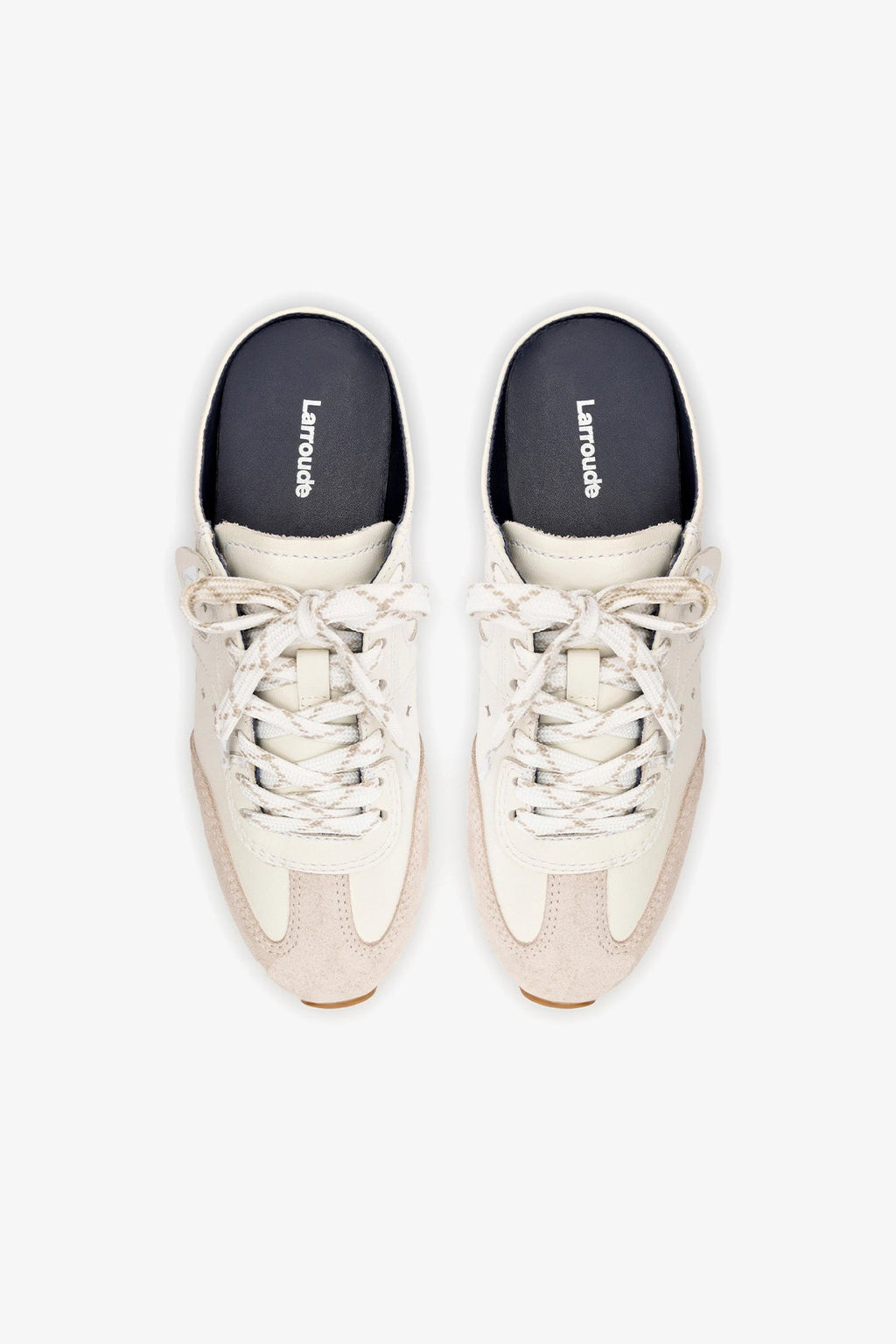 Larroude Stella Mule In Grey Suede