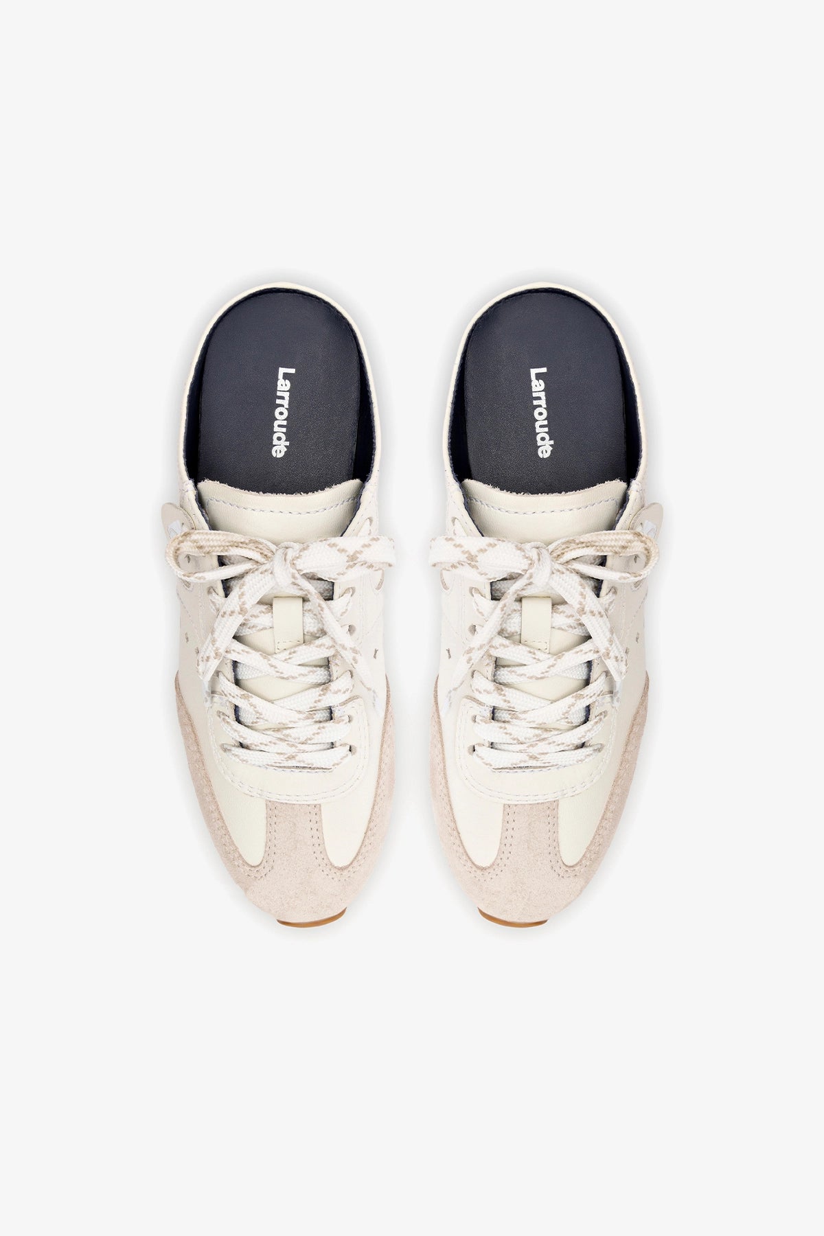 Larroude Stella Mule In Grey Suede