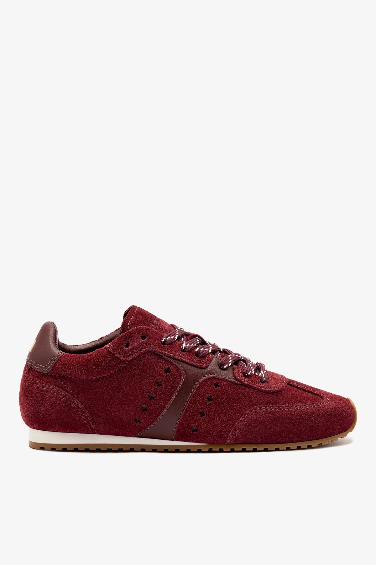 Larroude Stella Sneaker In Burgundy Suede