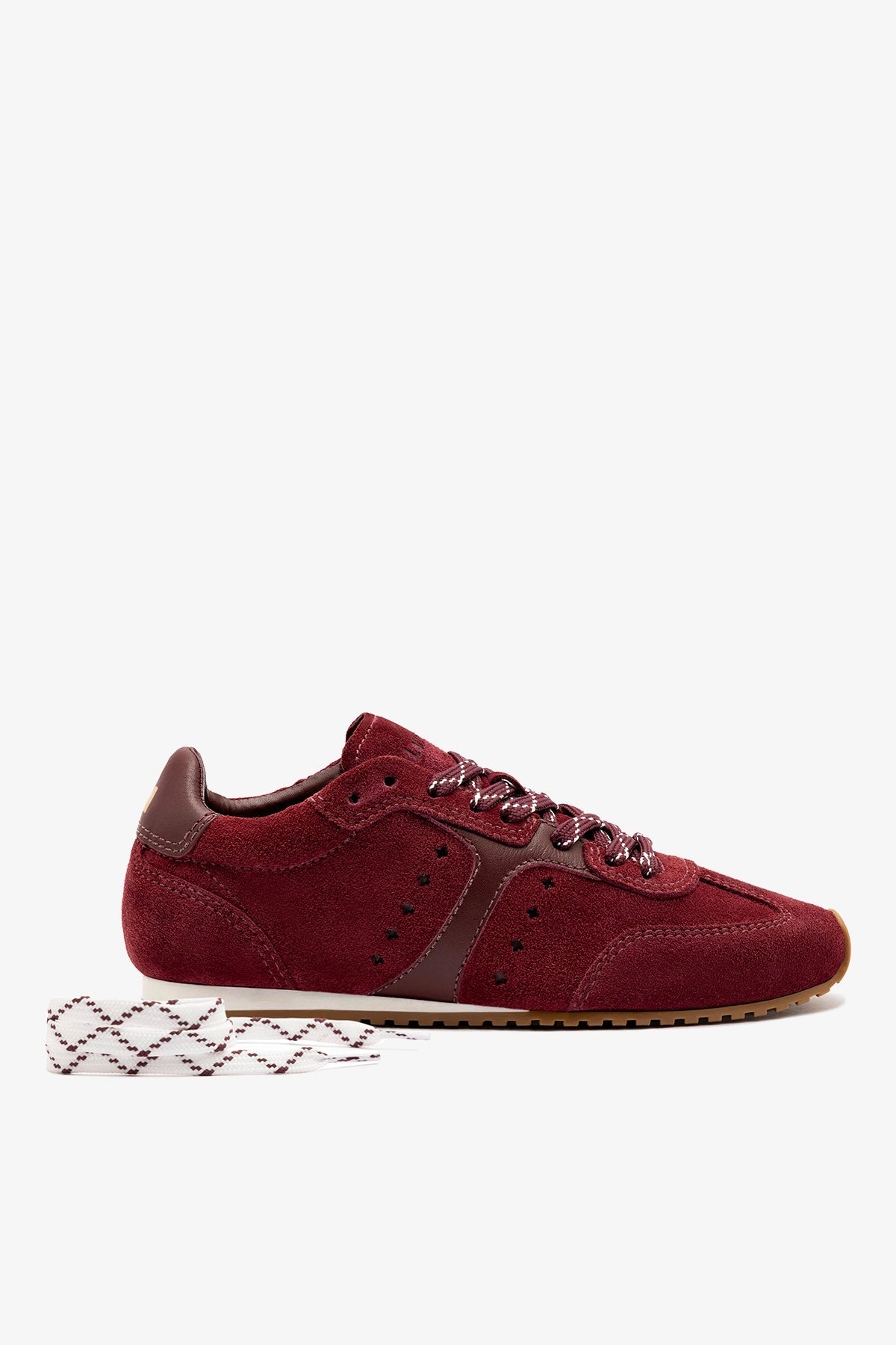 Larroude Stella Sneaker In Burgundy Suede