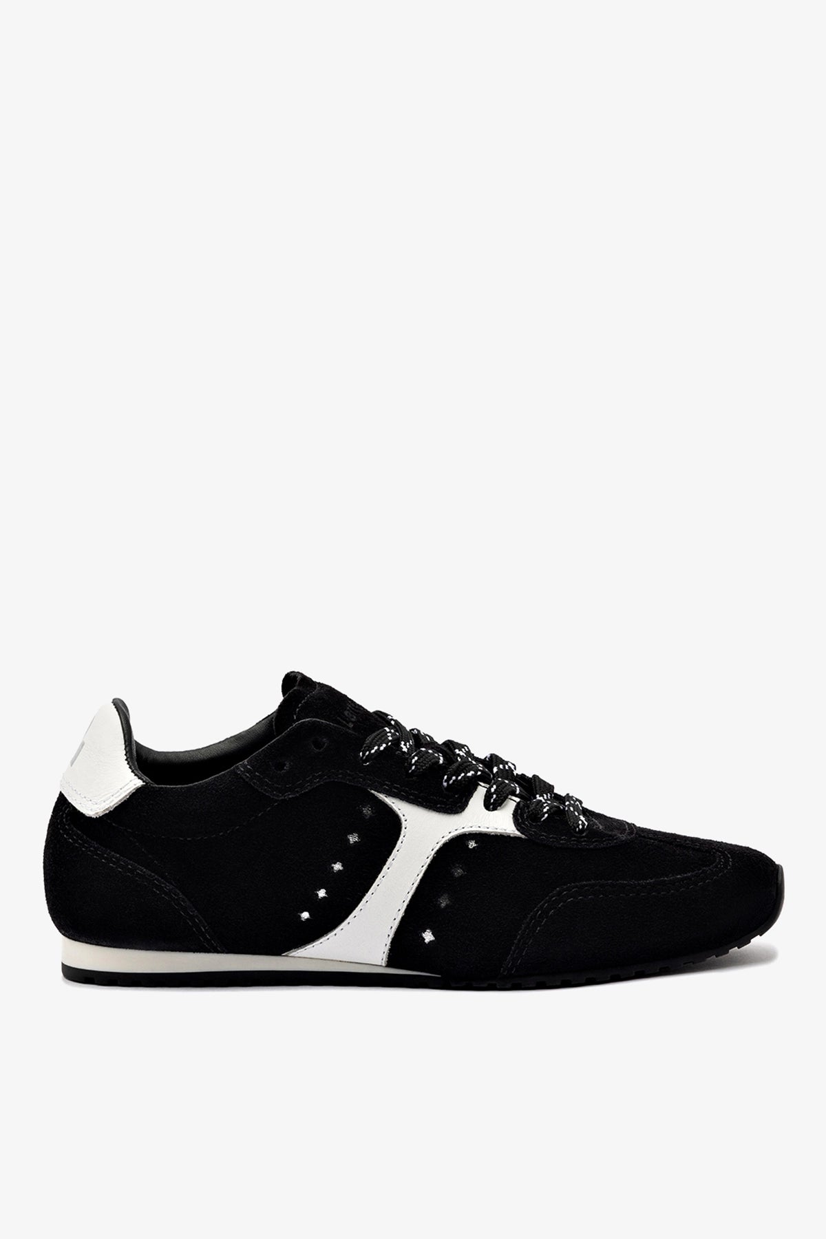 Larroude Stella Sneaker In Black Suede