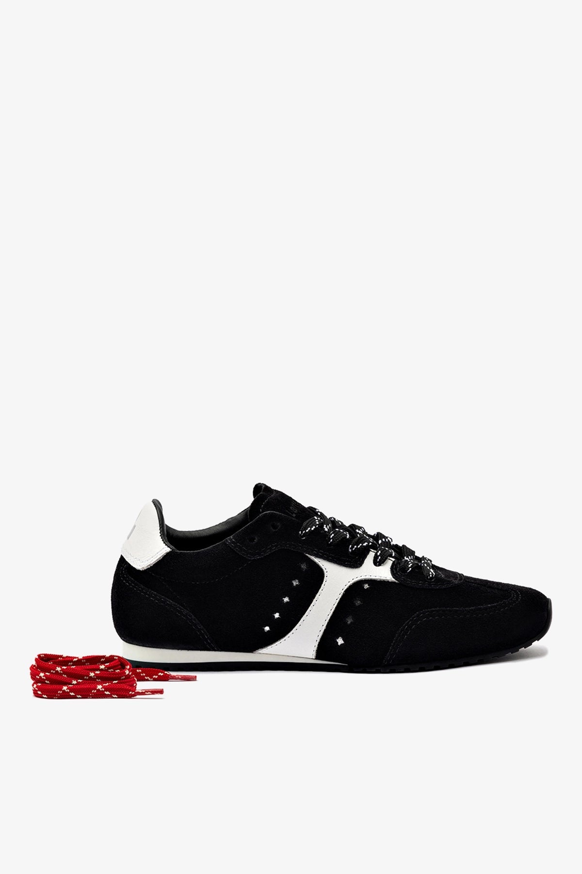 Larroude Stella Sneaker In Black Suede