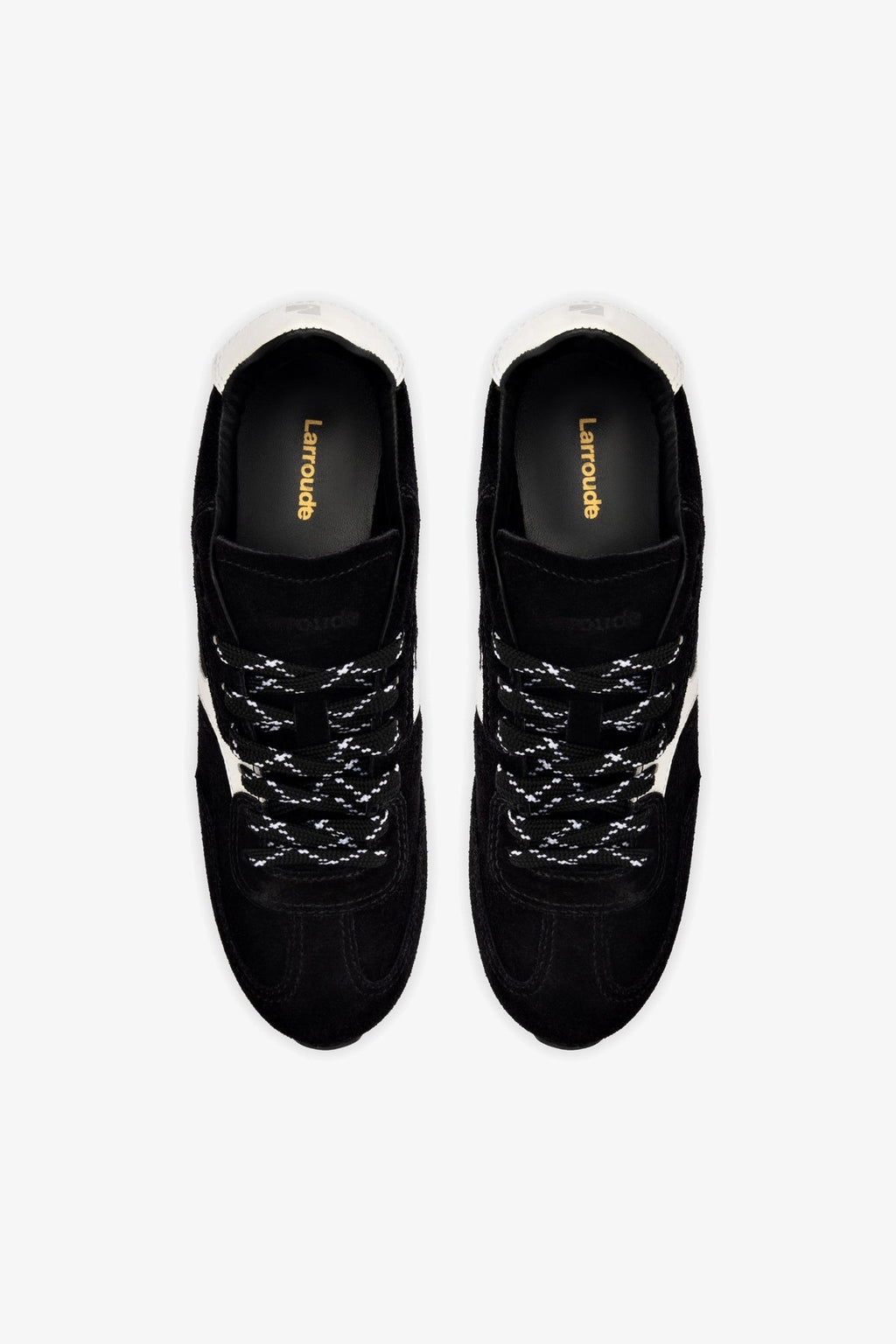 Larroude Stella Sneaker In Black Suede
