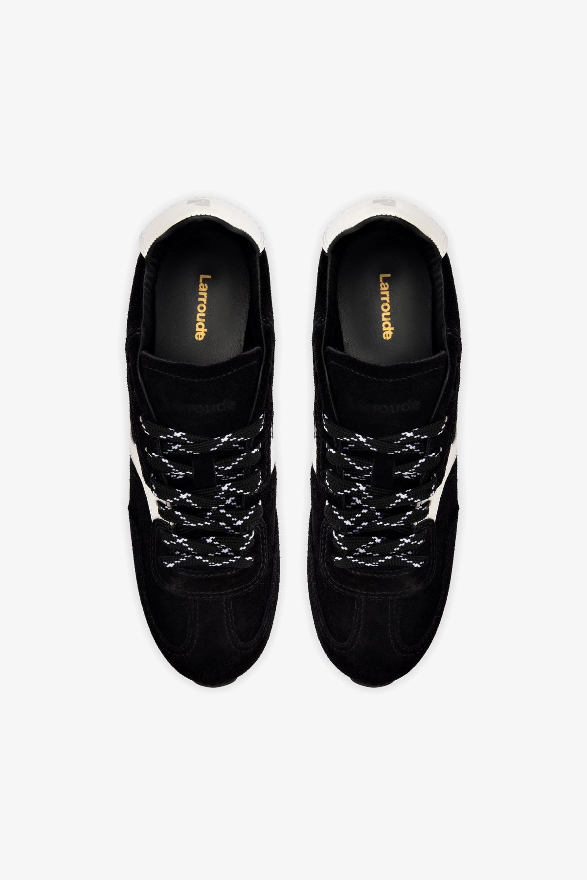 Larroude Stella Sneaker In Black Suede