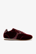 Larroude Stella Sneaker In Wine Velvet