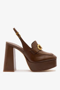 Larroude Harrington Hi Loafer In Burnt Umber Leather