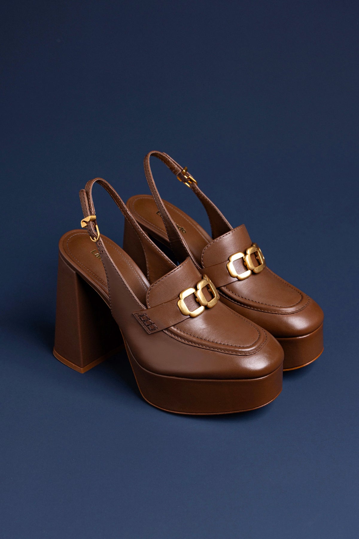 Larroude Harrington Hi Loafer In Burnt Umber Leather