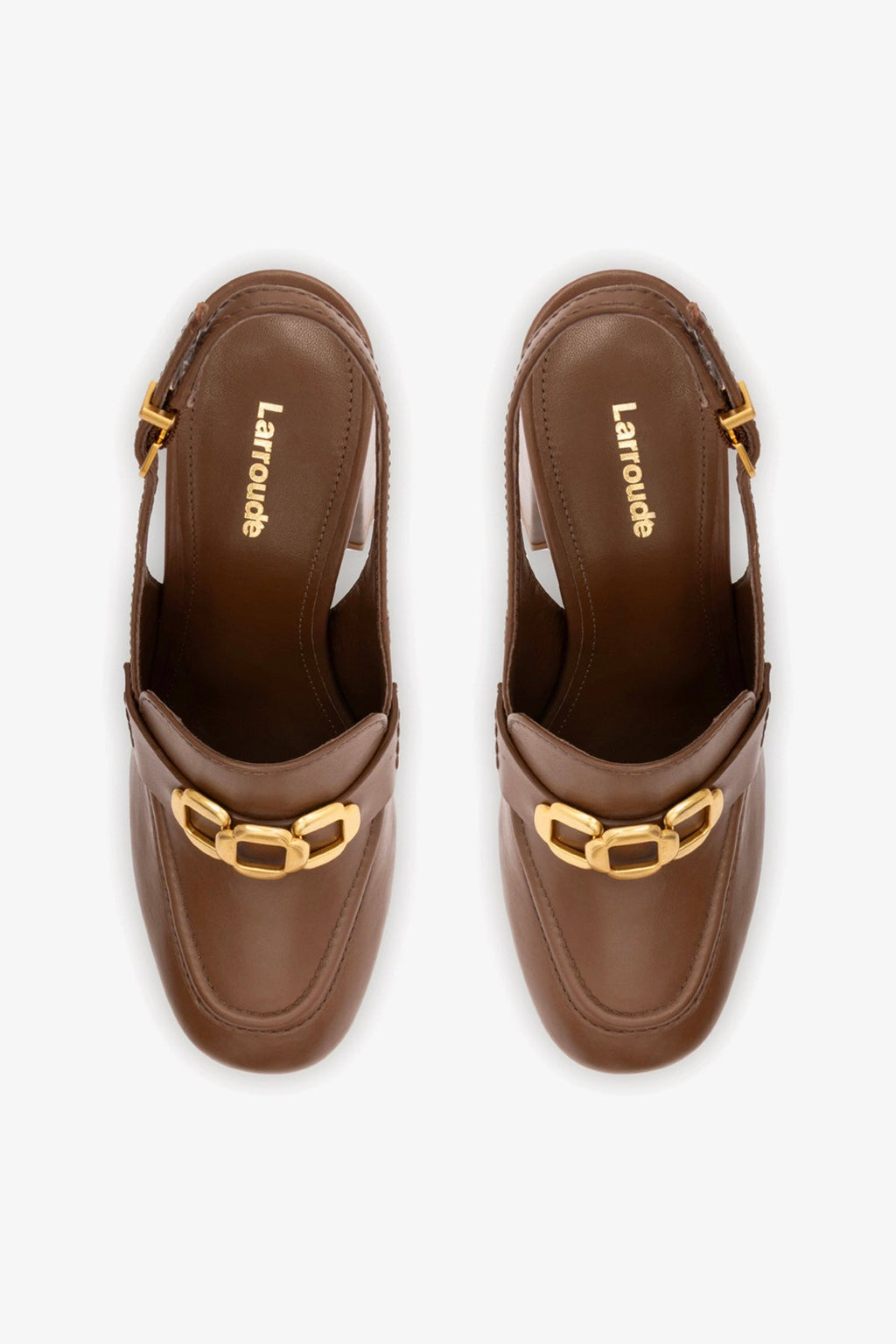 Larroude Harrington Hi Loafer In Burnt Umber Leather