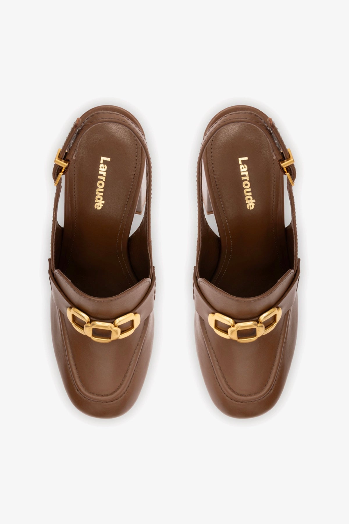 Larroude Harrington Hi Loafer In Burnt Umber Leather