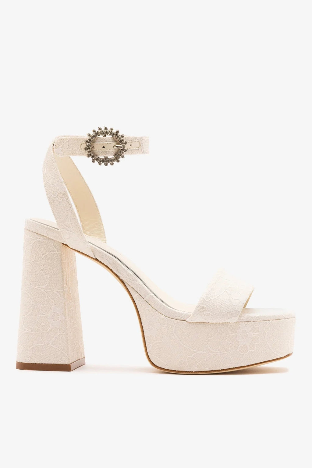 Larroude Larroudé x Markarian: Dolly Platform Sandal White Lace