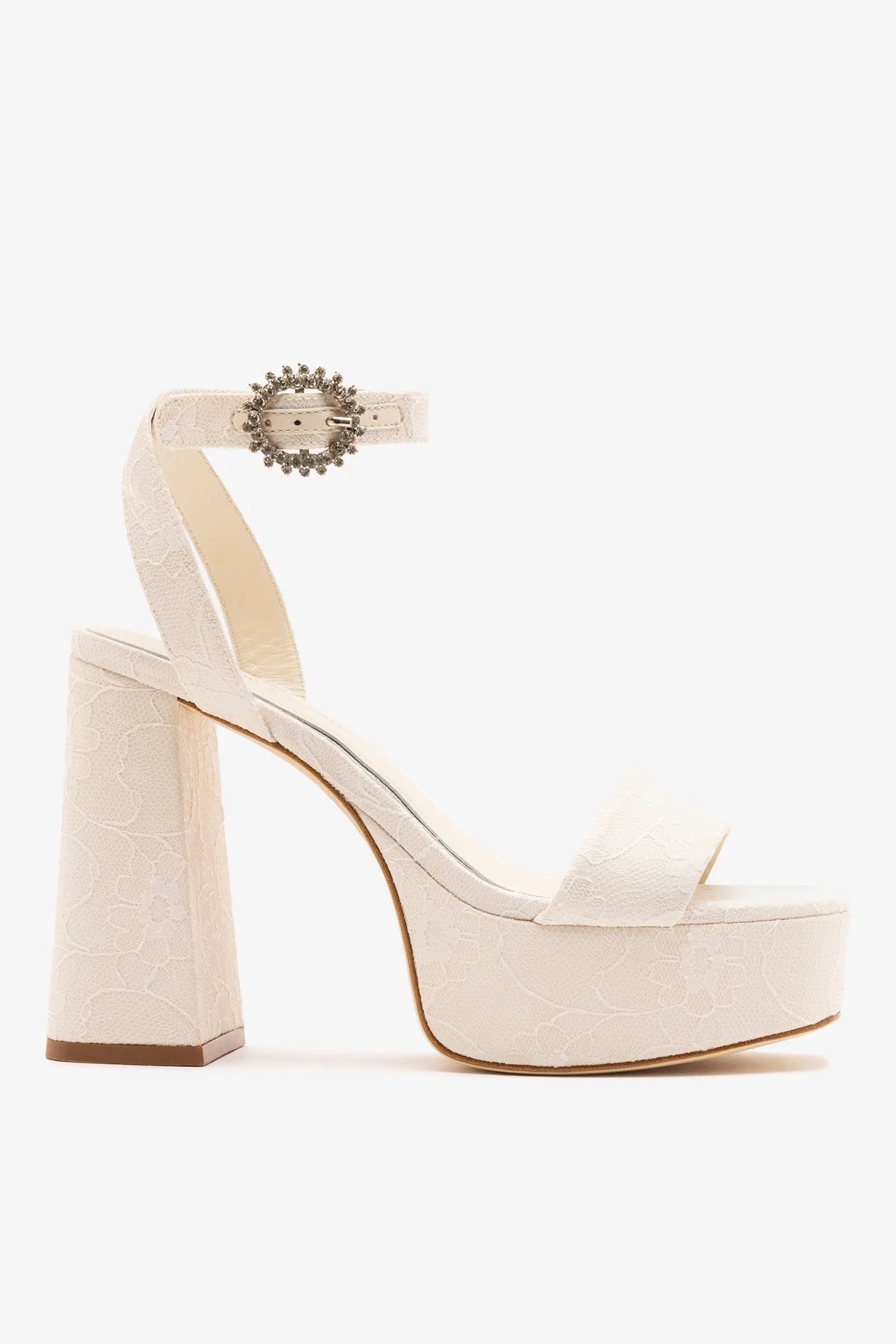 Larroude Larroudé x Markarian: Dolly Platform Sandal White Lace