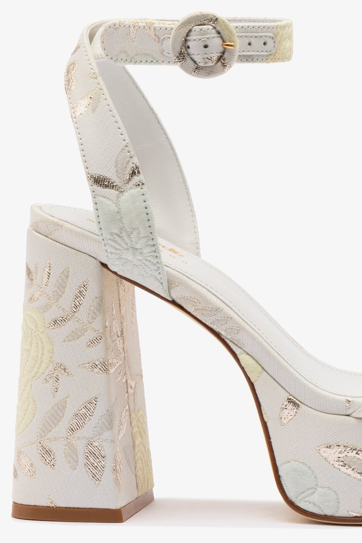 Larroude Larroudé x Markarian Dolly Sandal In Yvette Ivory Brocade