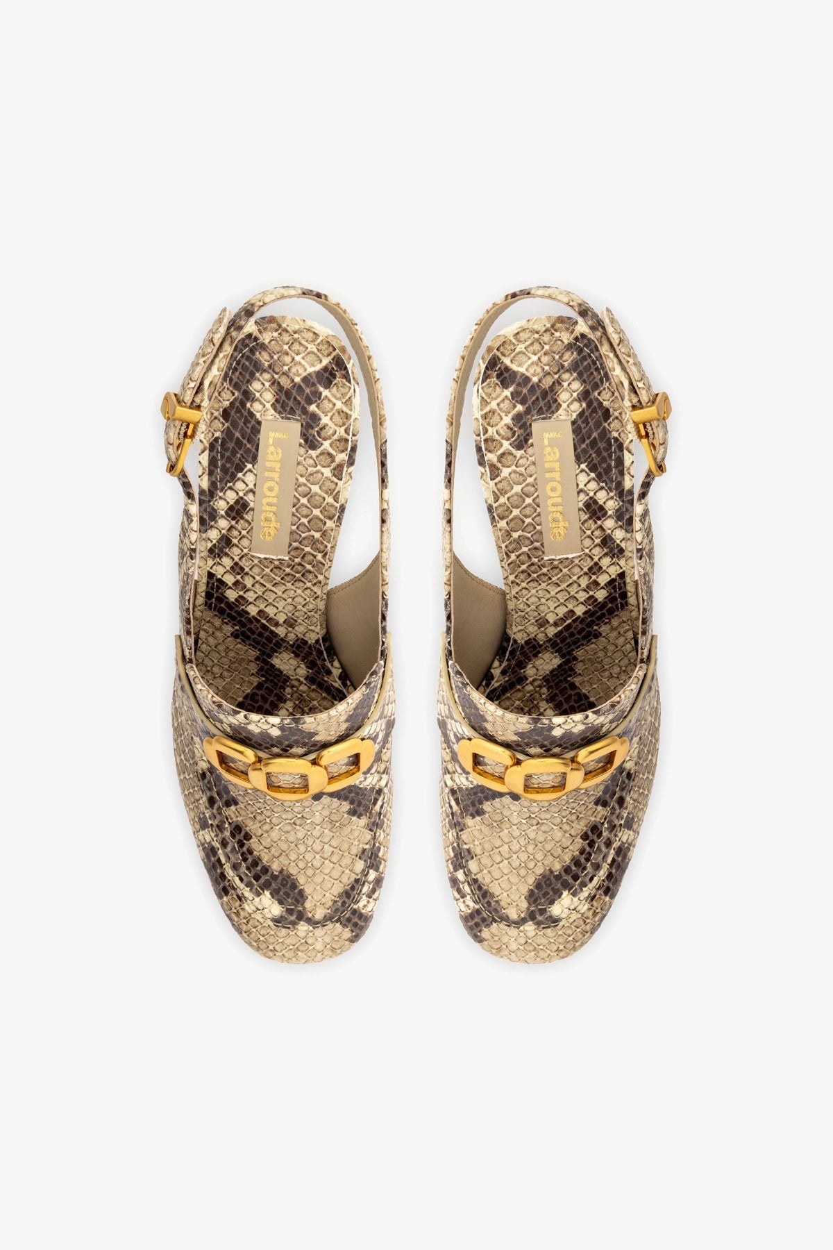 Larroude Harrington Loafer Hi In Neutral Snake Stamped Leather