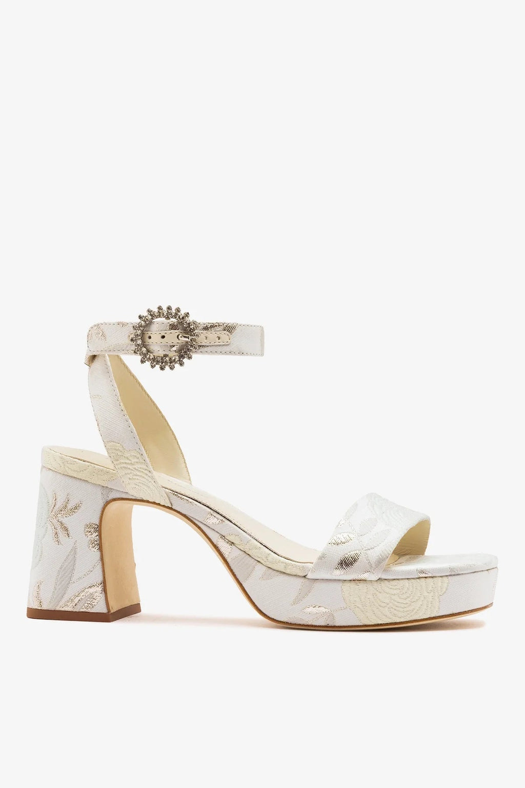 Larroude Larroudé x Markarian: Dolly Low Sandal Ivory Brocade
