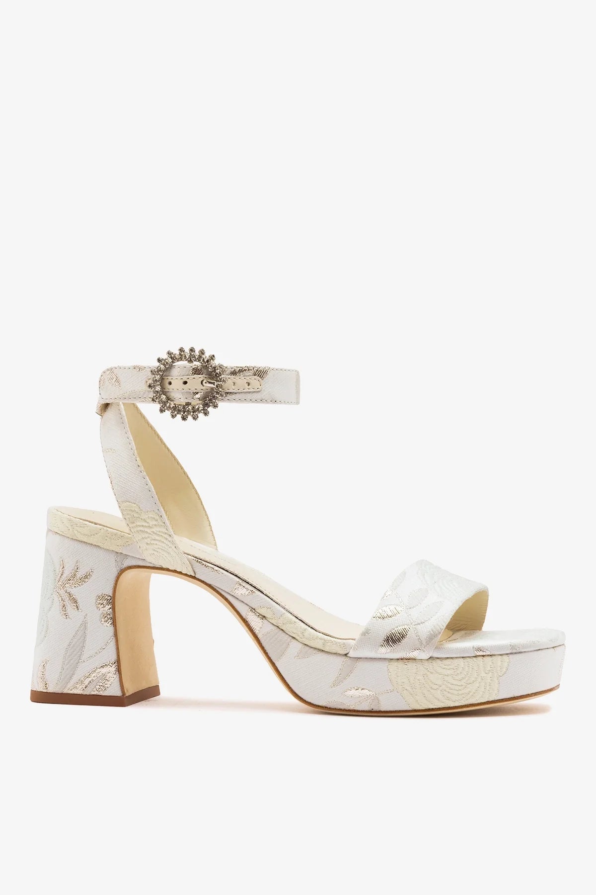 Larroude Larroudé x Markarian: Dolly Low Sandal Ivory Brocade