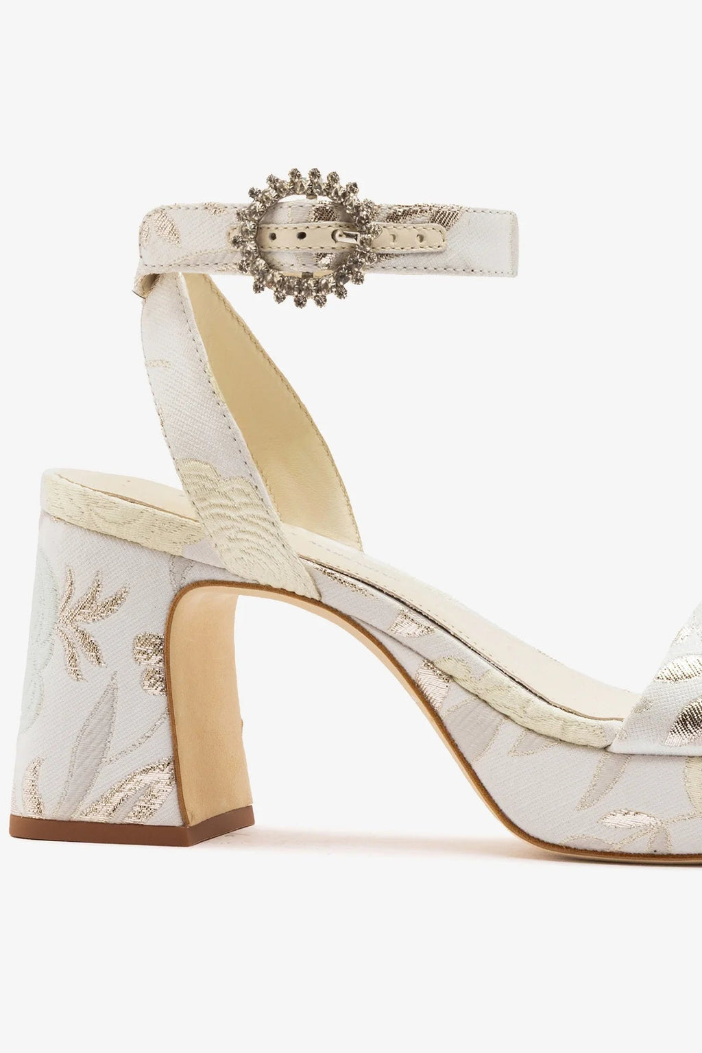 Larroude Larroudé x Markarian: Dolly Low Sandal Ivory Brocade