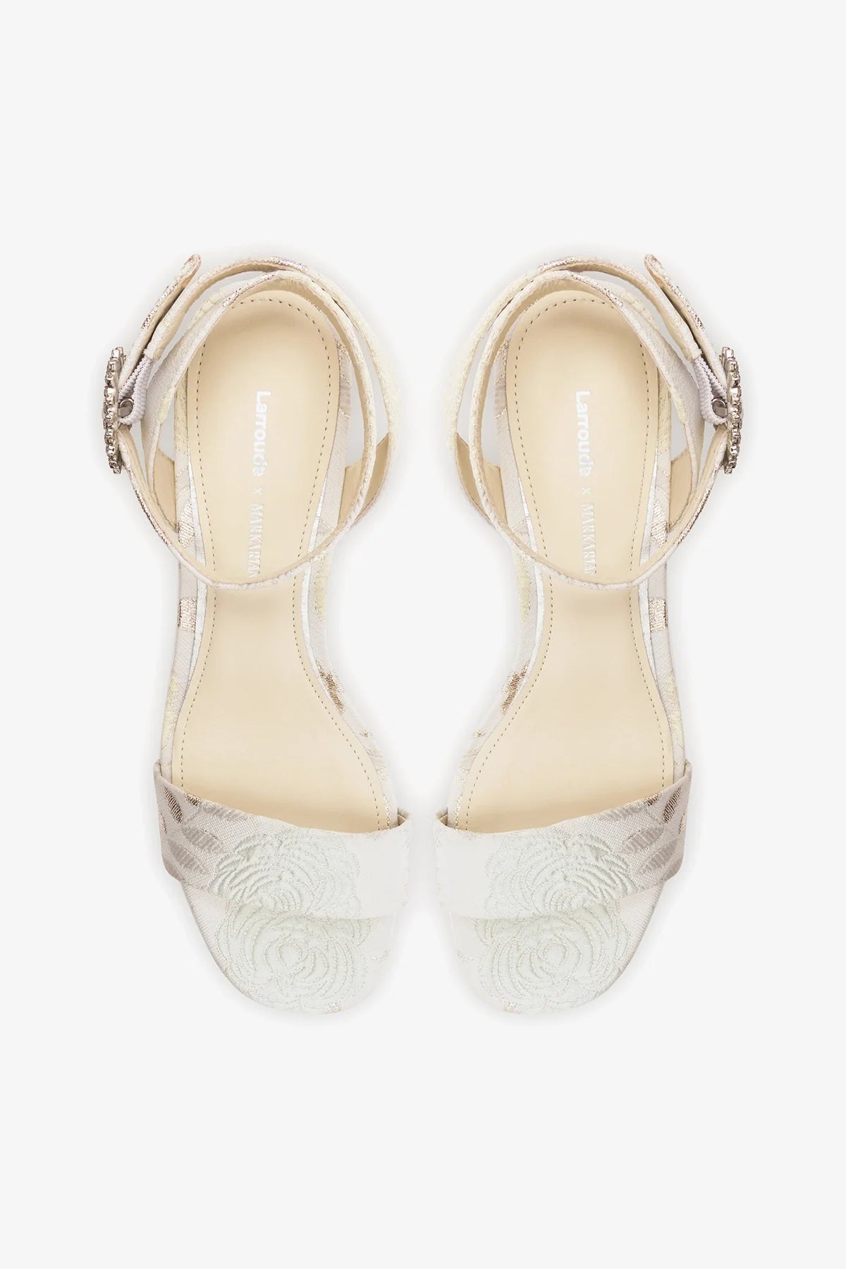 Larroude Larroudé x Markarian: Dolly Low Sandal Ivory Brocade