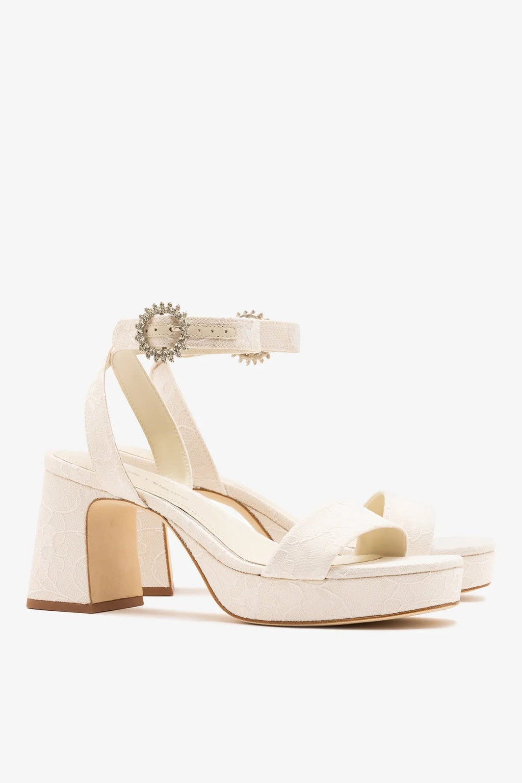 Larroude Larroudé x Markarian: Dolly Low Sandal White Lace
