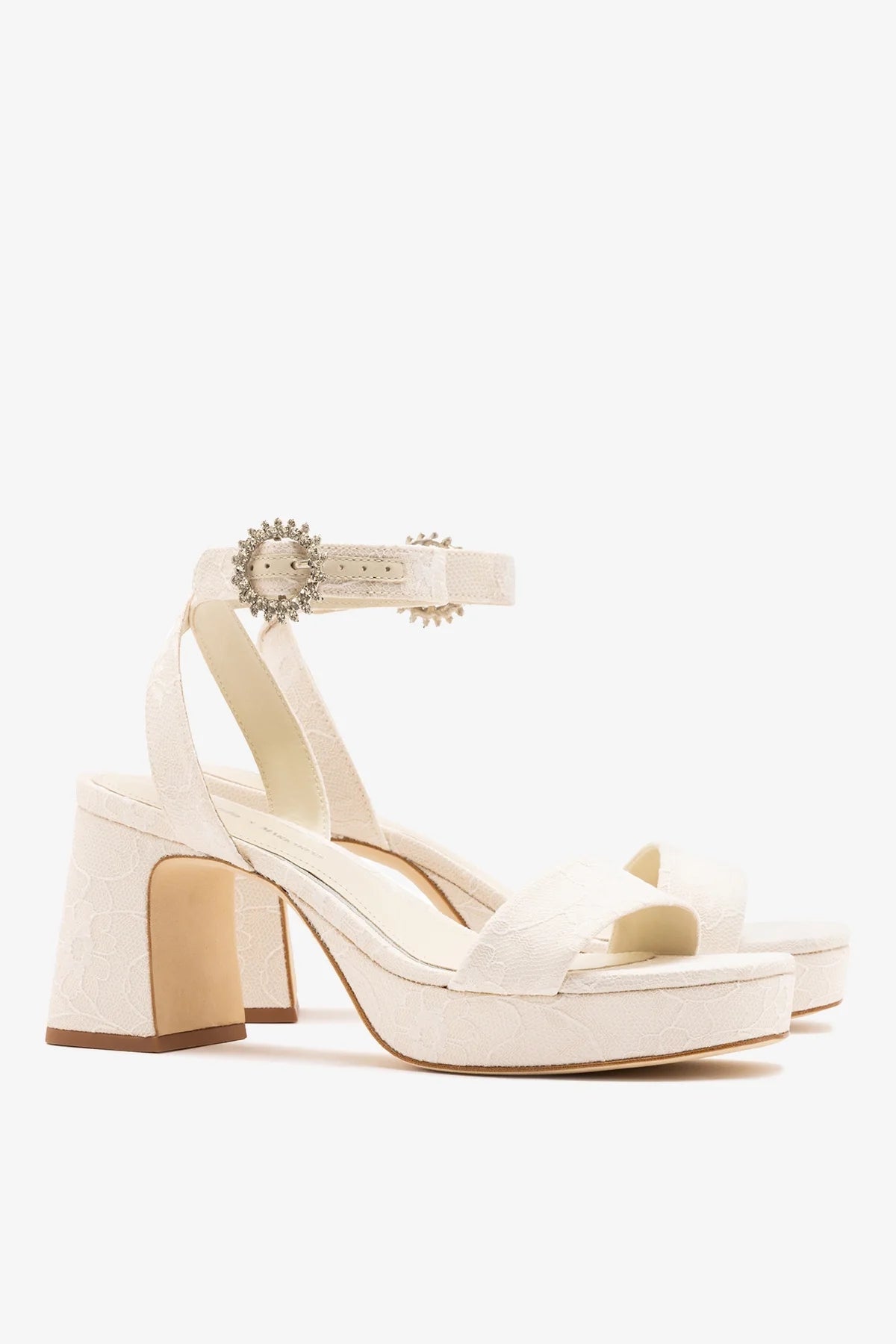 Larroude Larroudé x Markarian: Dolly Low Sandal White Lace