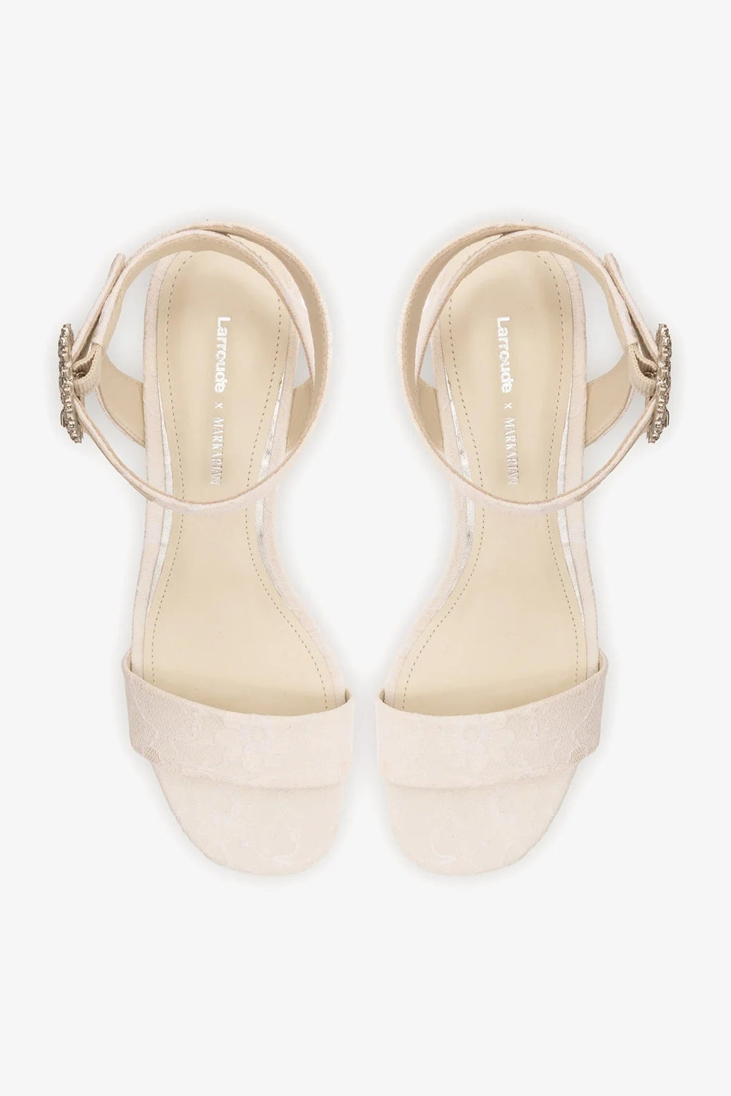 Larroude Larroudé x Markarian: Dolly Low Sandal White Lace