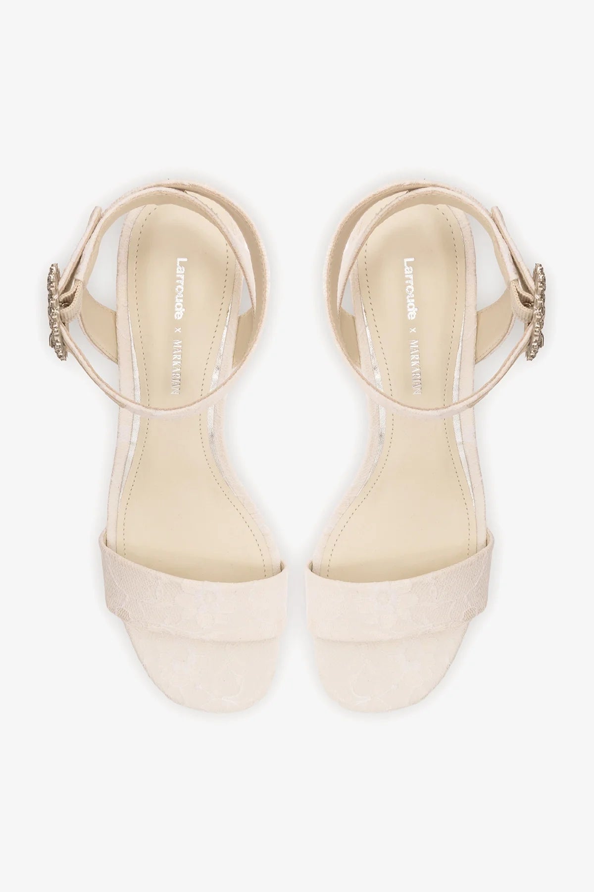 Larroude Larroudé x Markarian: Dolly Low Sandal White Lace