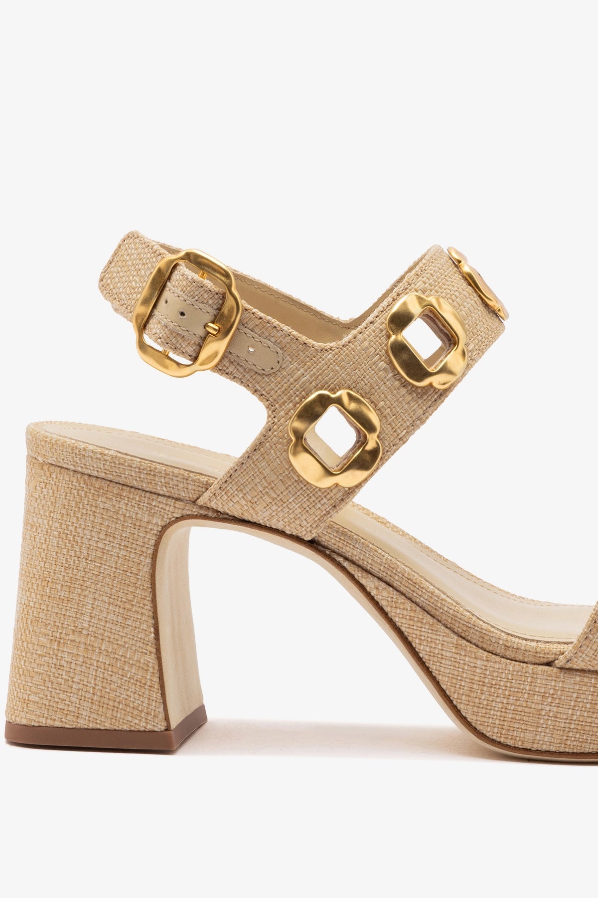 Larroude Milan Dolly Low In Beige Raffia