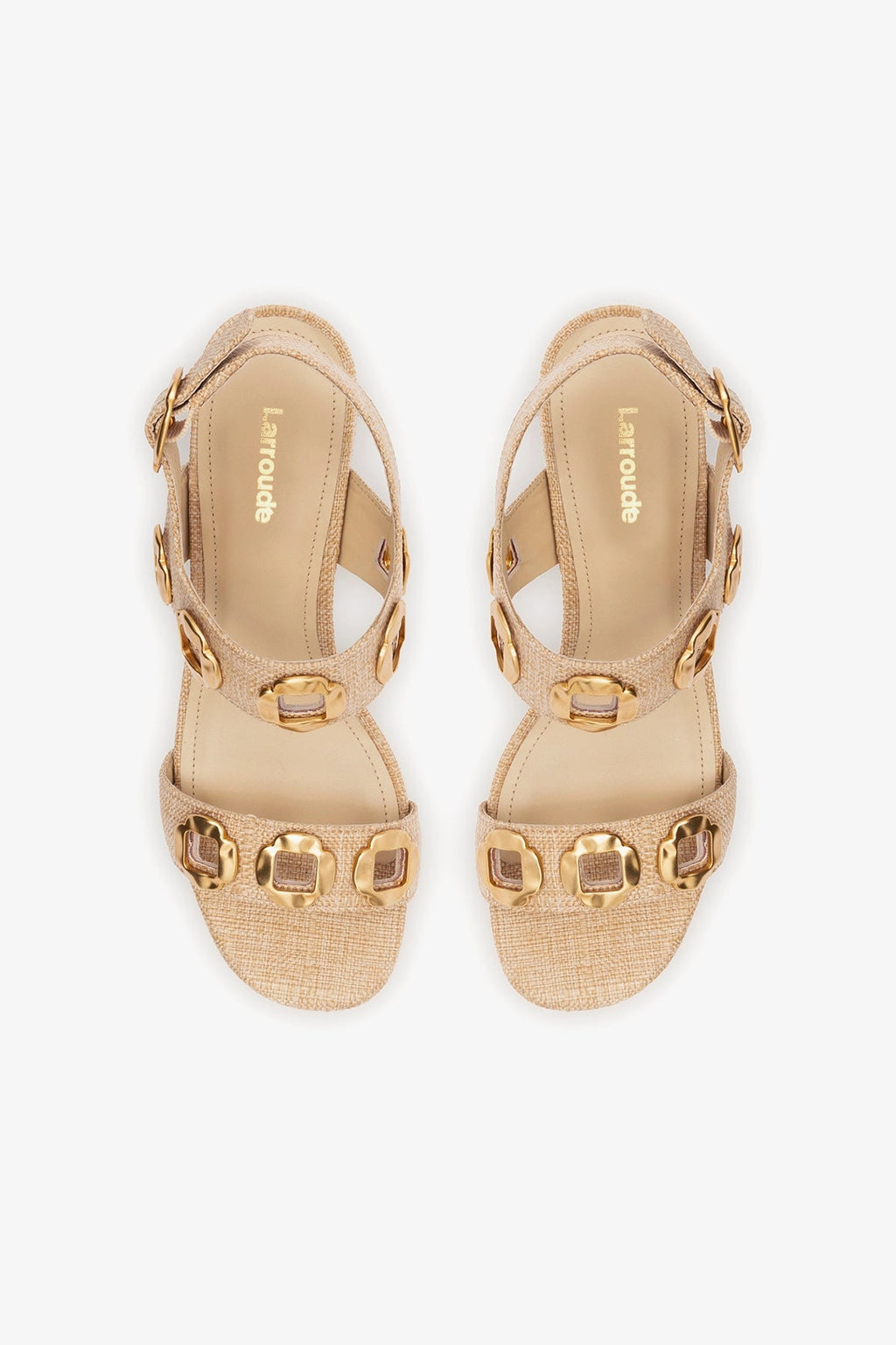 Larroude Milan Dolly Low In Beige Raffia