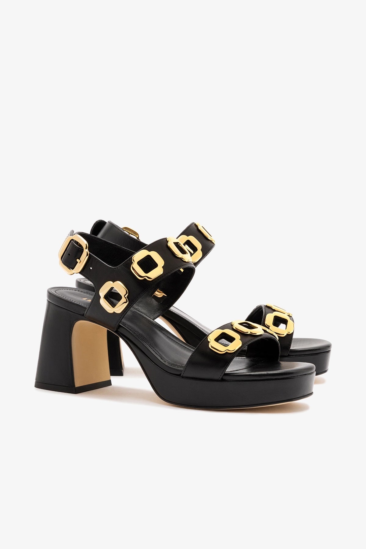 Larroude Milan Dolly Low In Black Leather