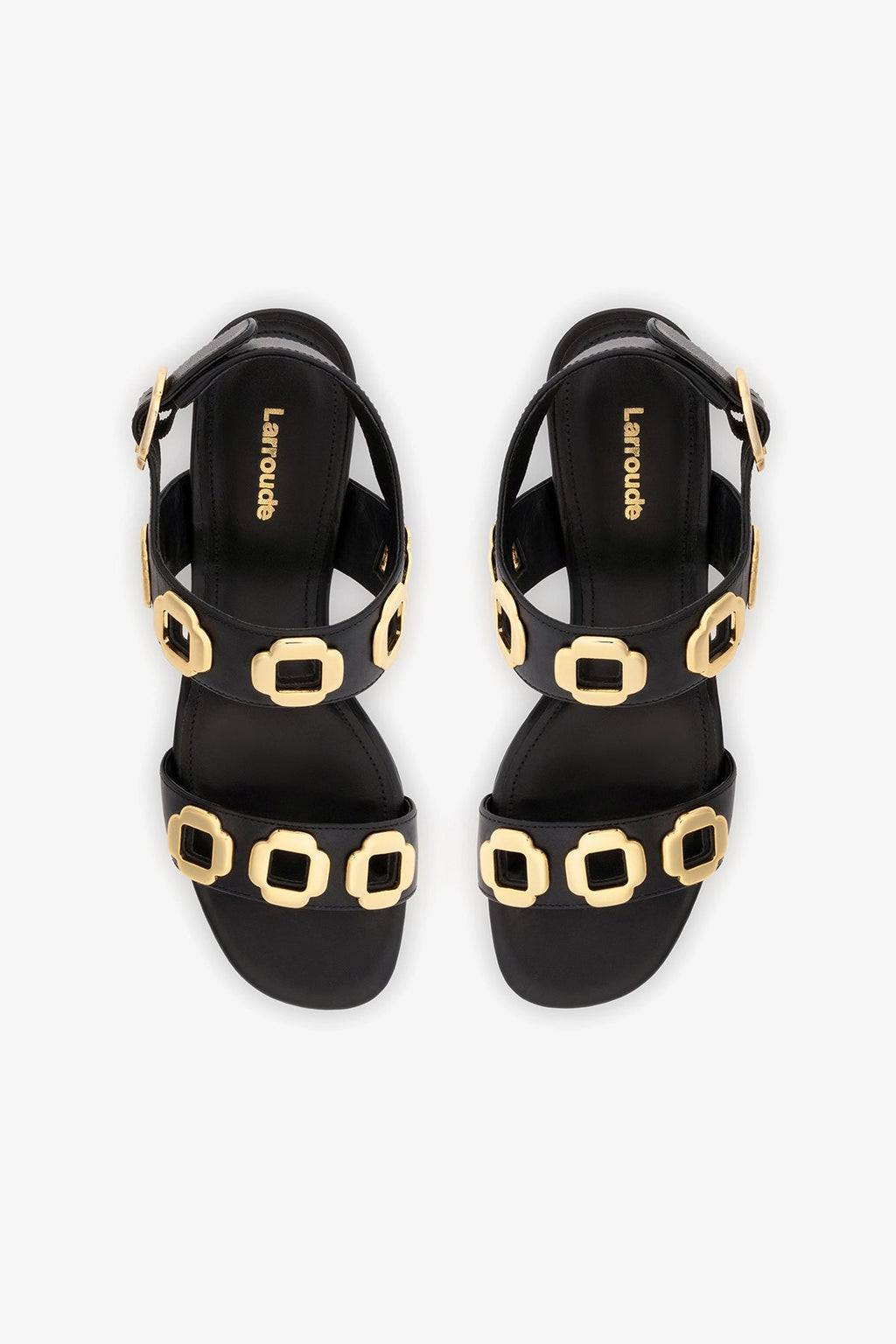 Larroude Milan Dolly Low In Black Leather