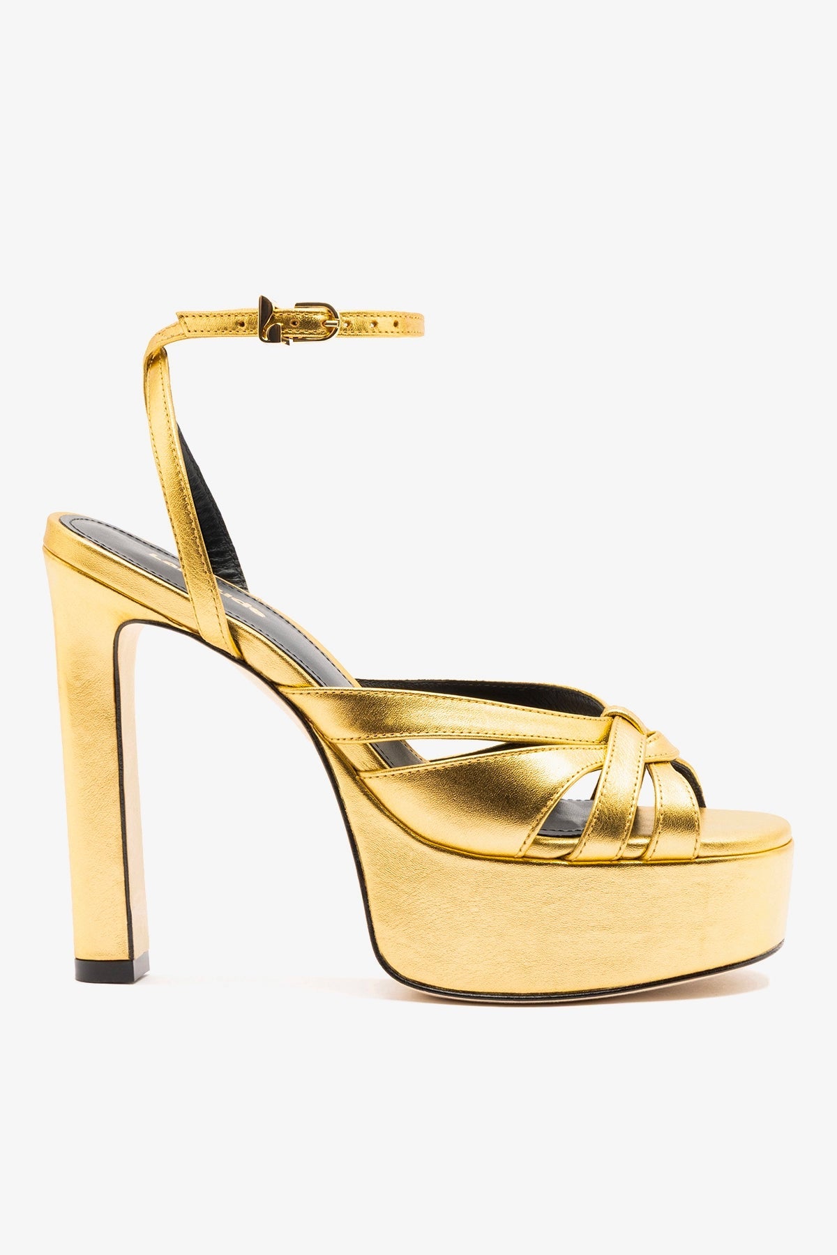 Larroude Veronica Sandal Gold Leather