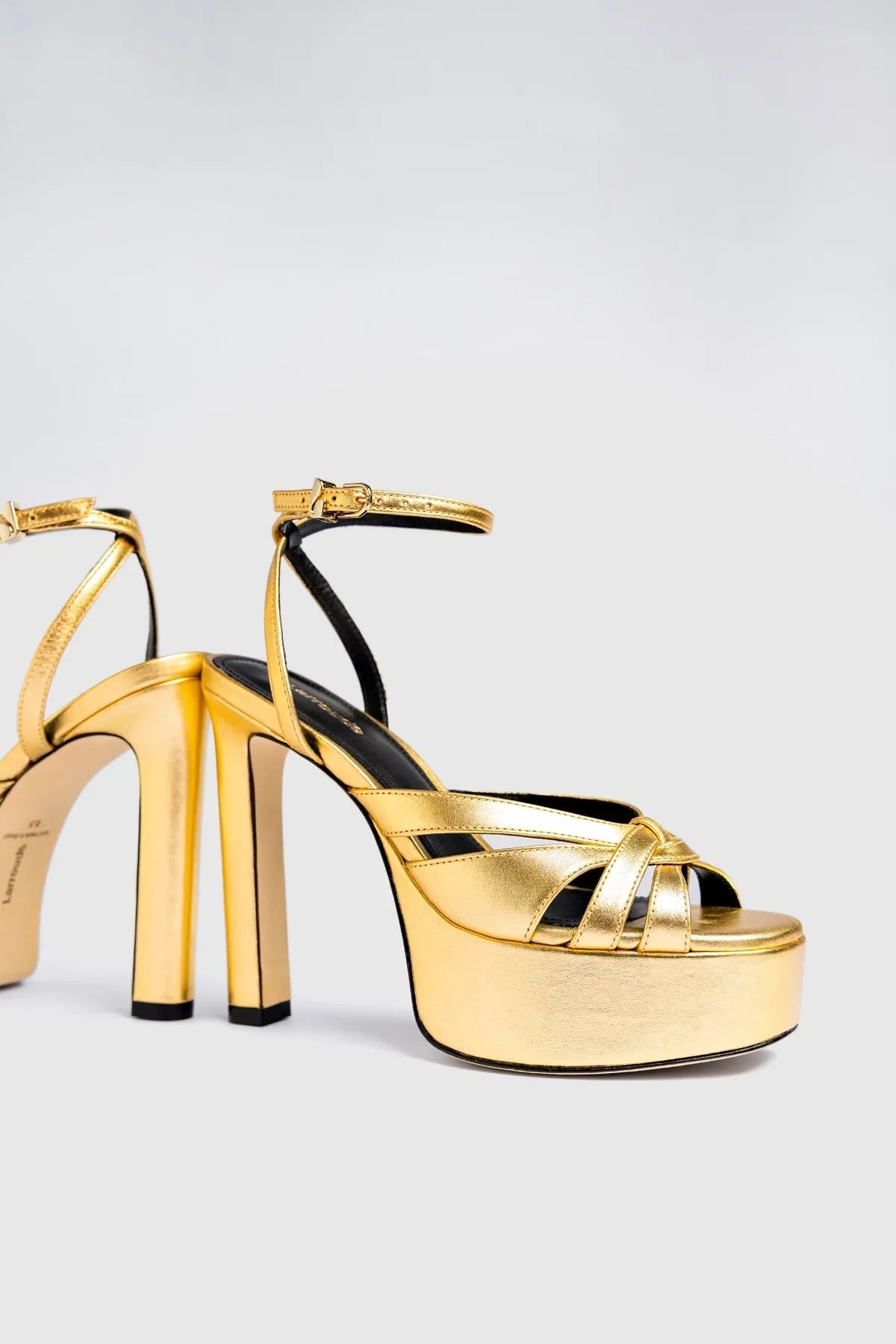 Larroude Veronica Sandal Gold Leather