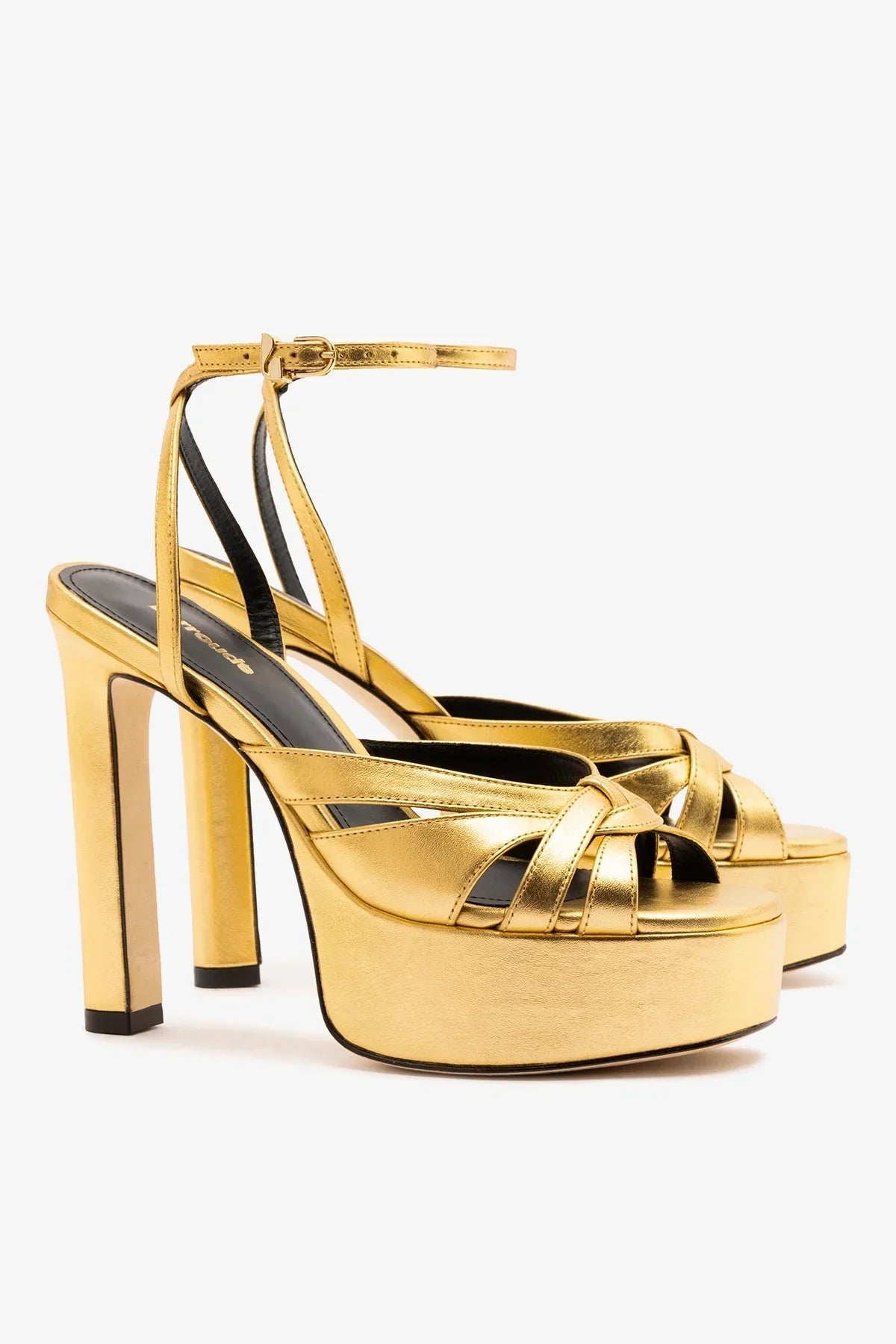 Larroude Veronica Sandal Gold Leather