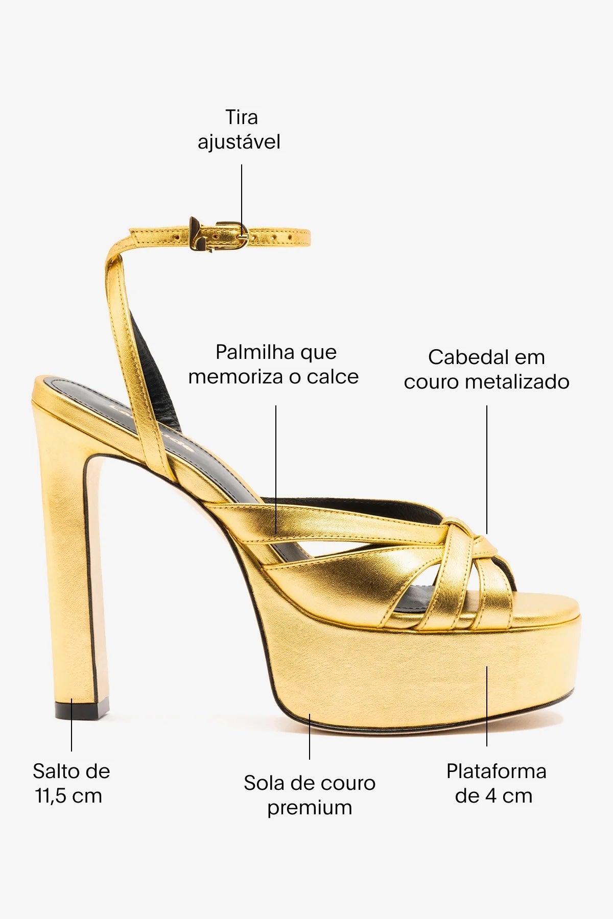 Larroude Veronica Sandal Gold Leather