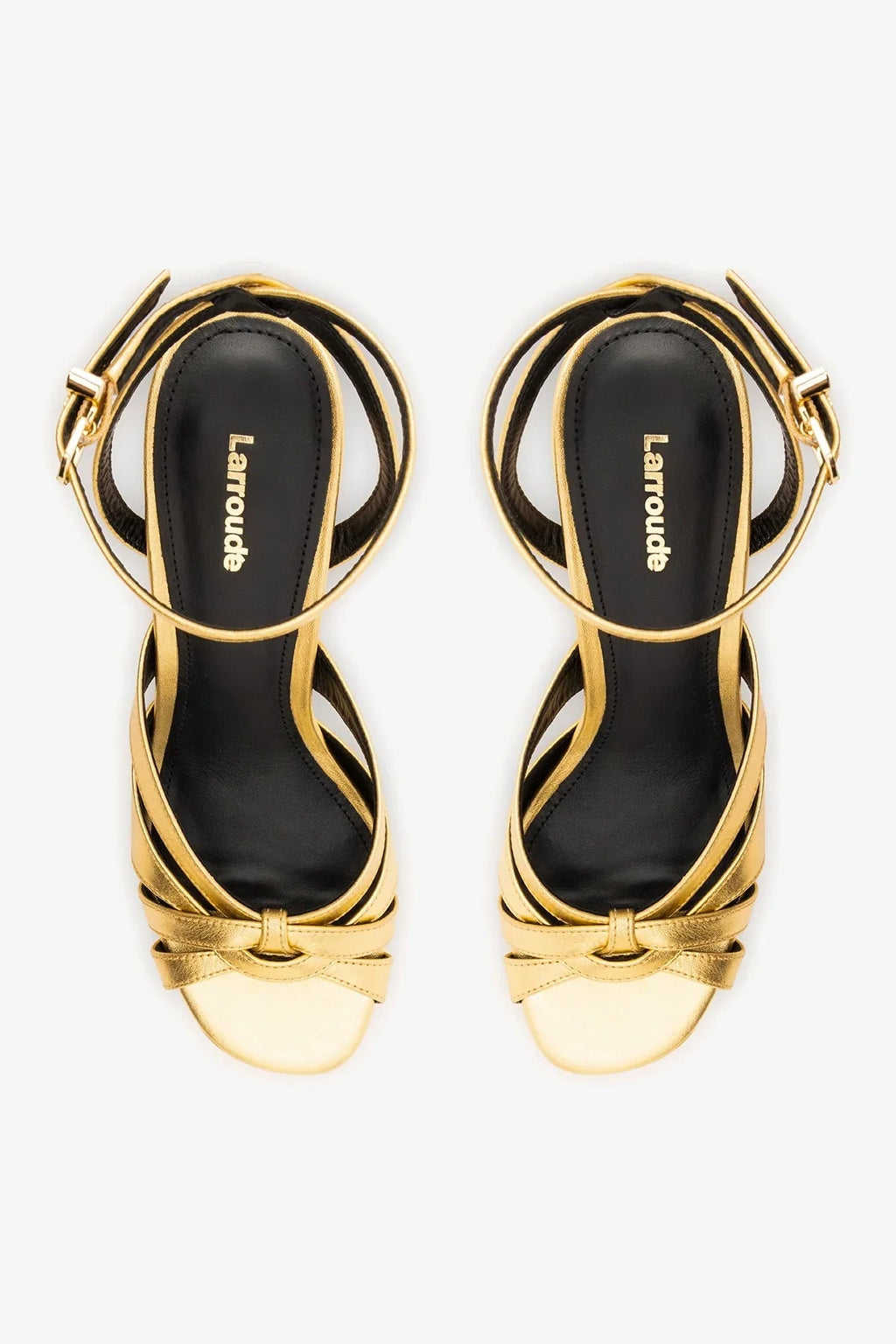 Larroude Veronica Sandal Gold Leather