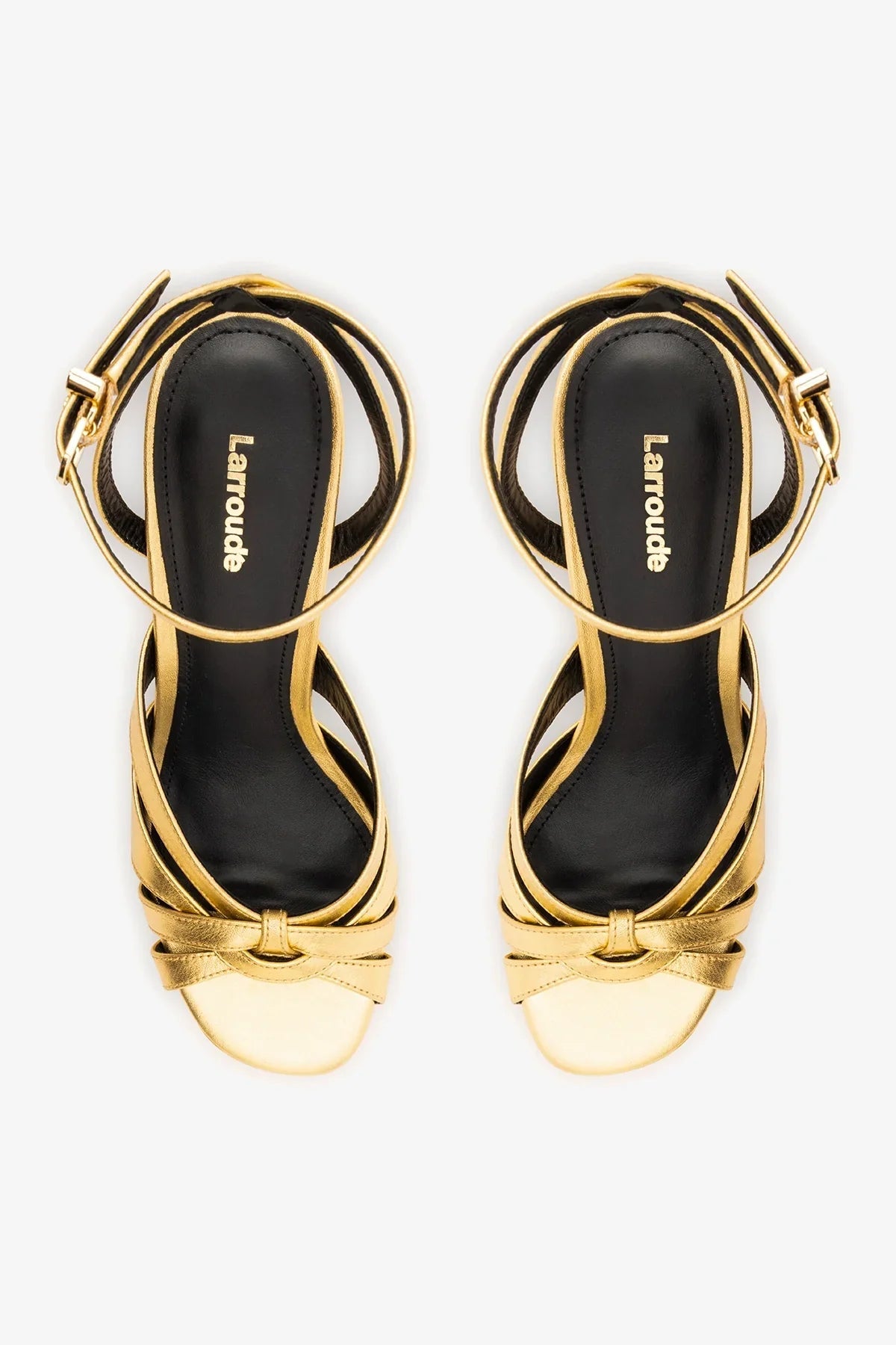 Larroude Veronica Sandal Gold Leather