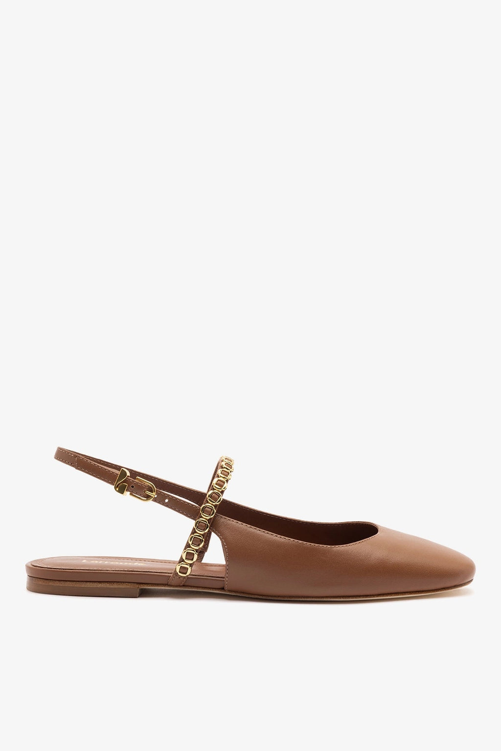 Larroude Georgina Milanina Ballet Flat In Caramel Leather