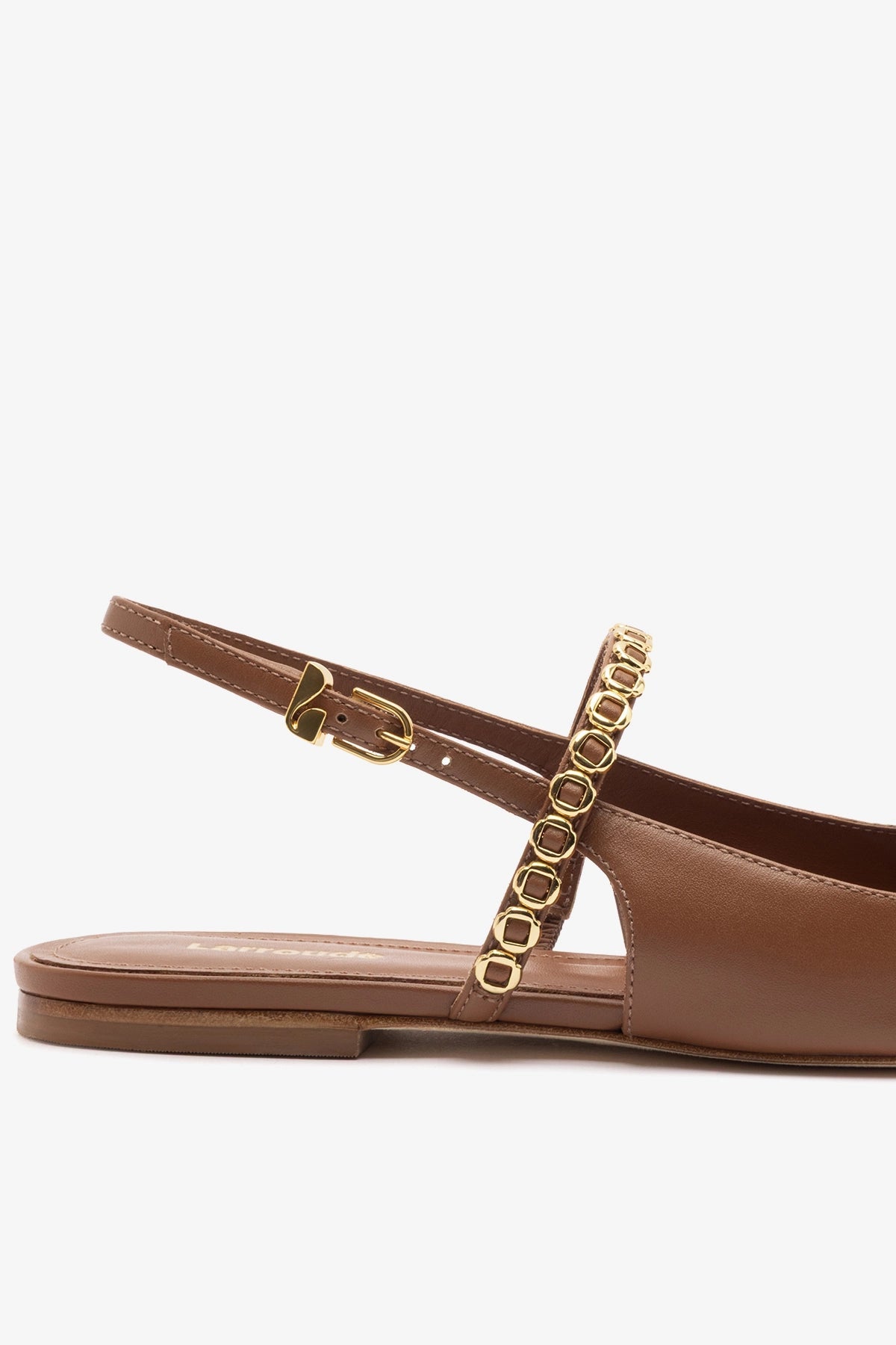 Larroude Georgina Milanina Ballet Flat In Caramel Leather