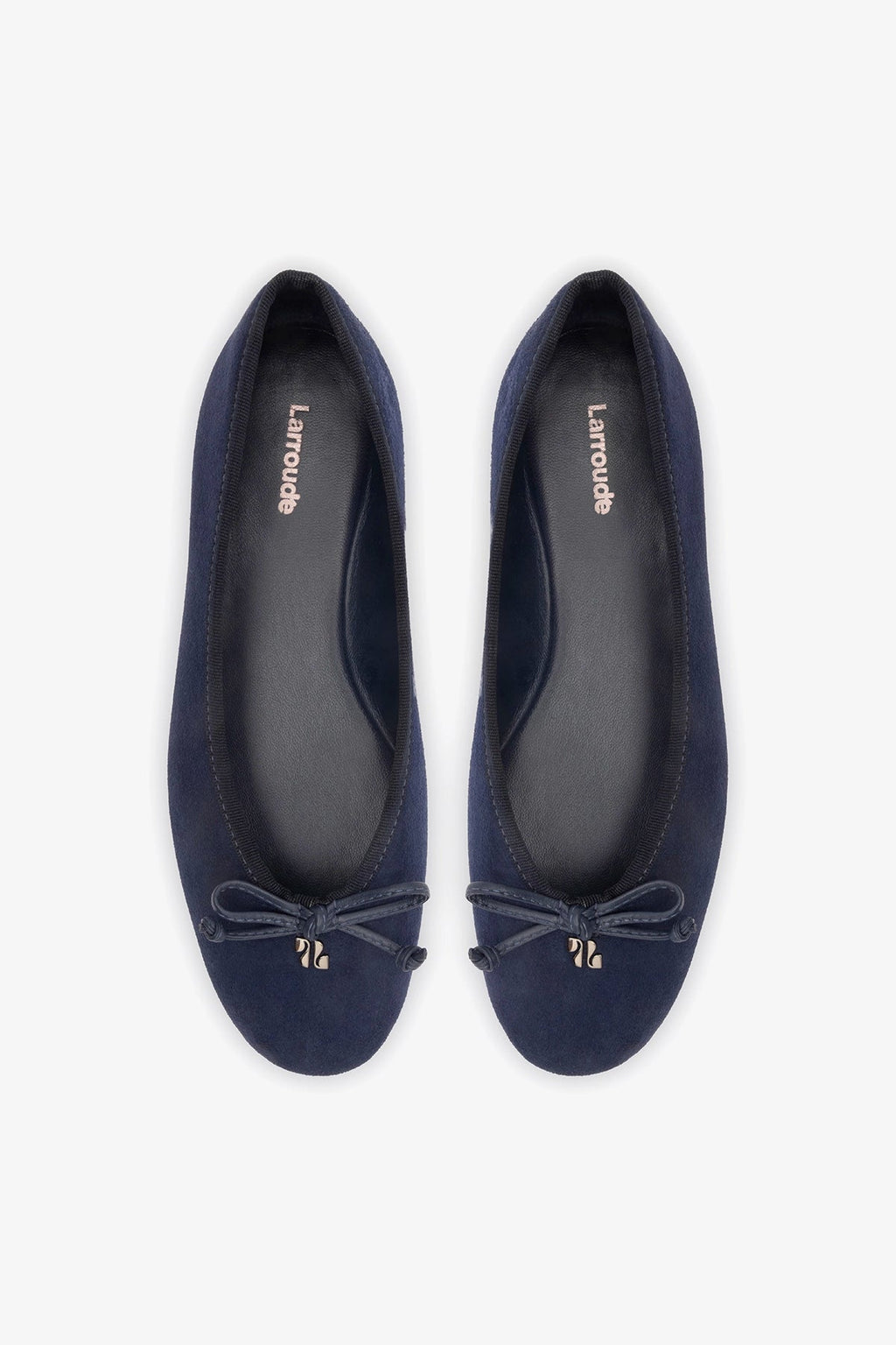 Larroude Pavlova Ballet Flat In Indigo Suede