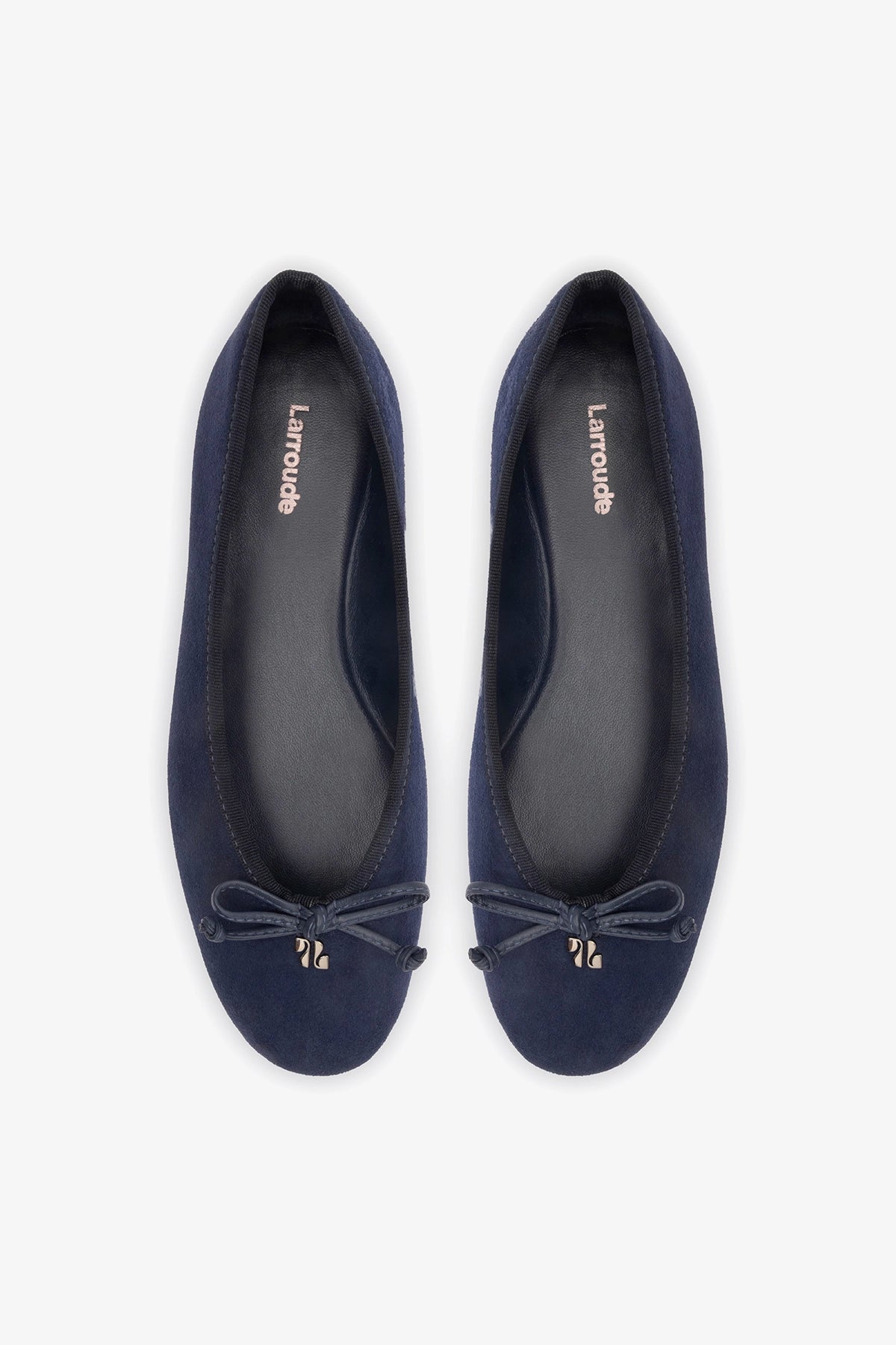 Larroude Pavlova Ballet Flat In Indigo Suede