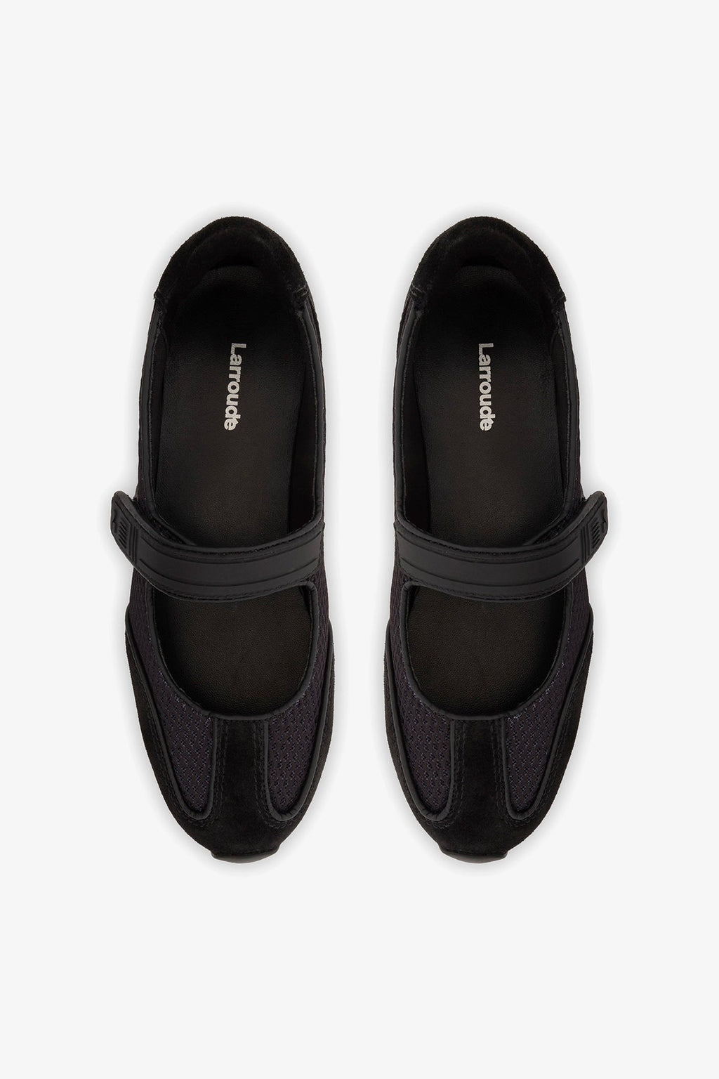 Larroude Devon Sneakerina Black Mesh