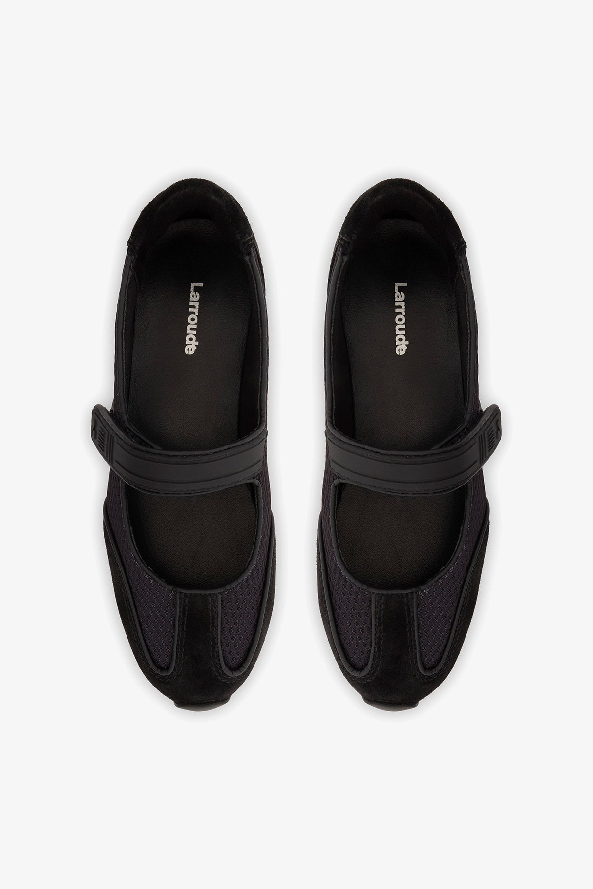 Larroude Devon Sneakerina Black Mesh