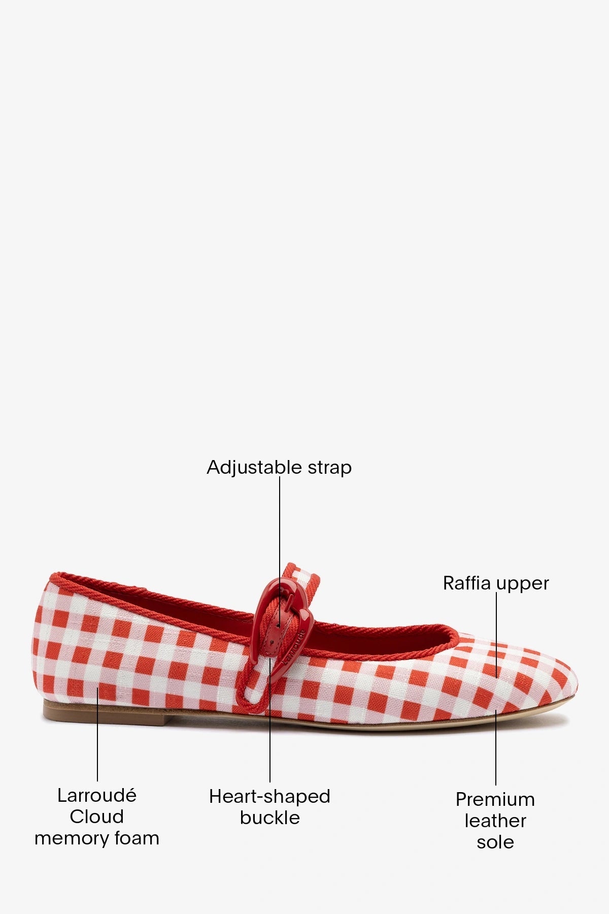 Larroude Verona Ballet Flat Scarlet Printed Fabric