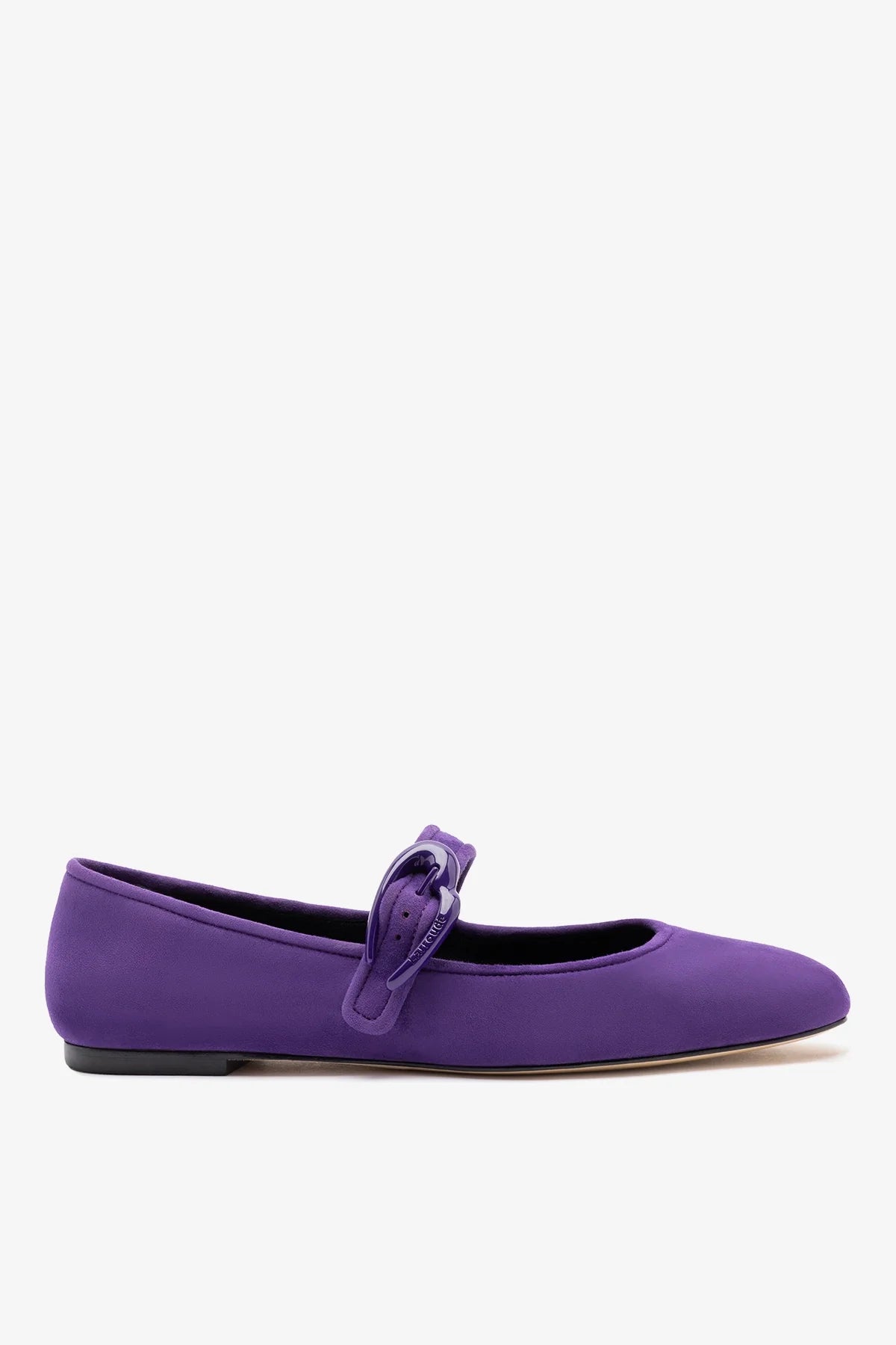 Larroude Verona Ballet Flat Eggplant Suede