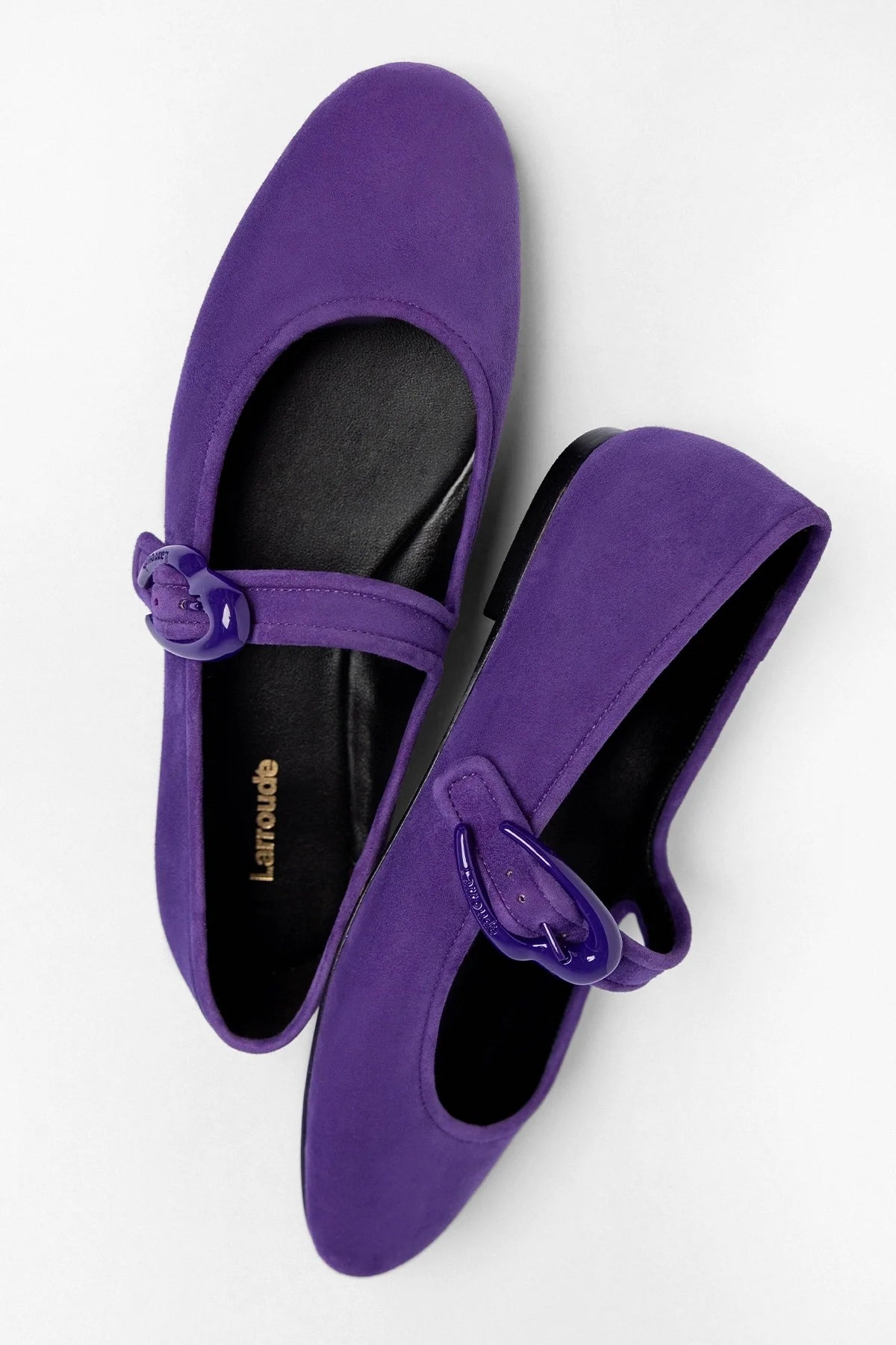 Larroude Verona Ballet Flat Eggplant Suede